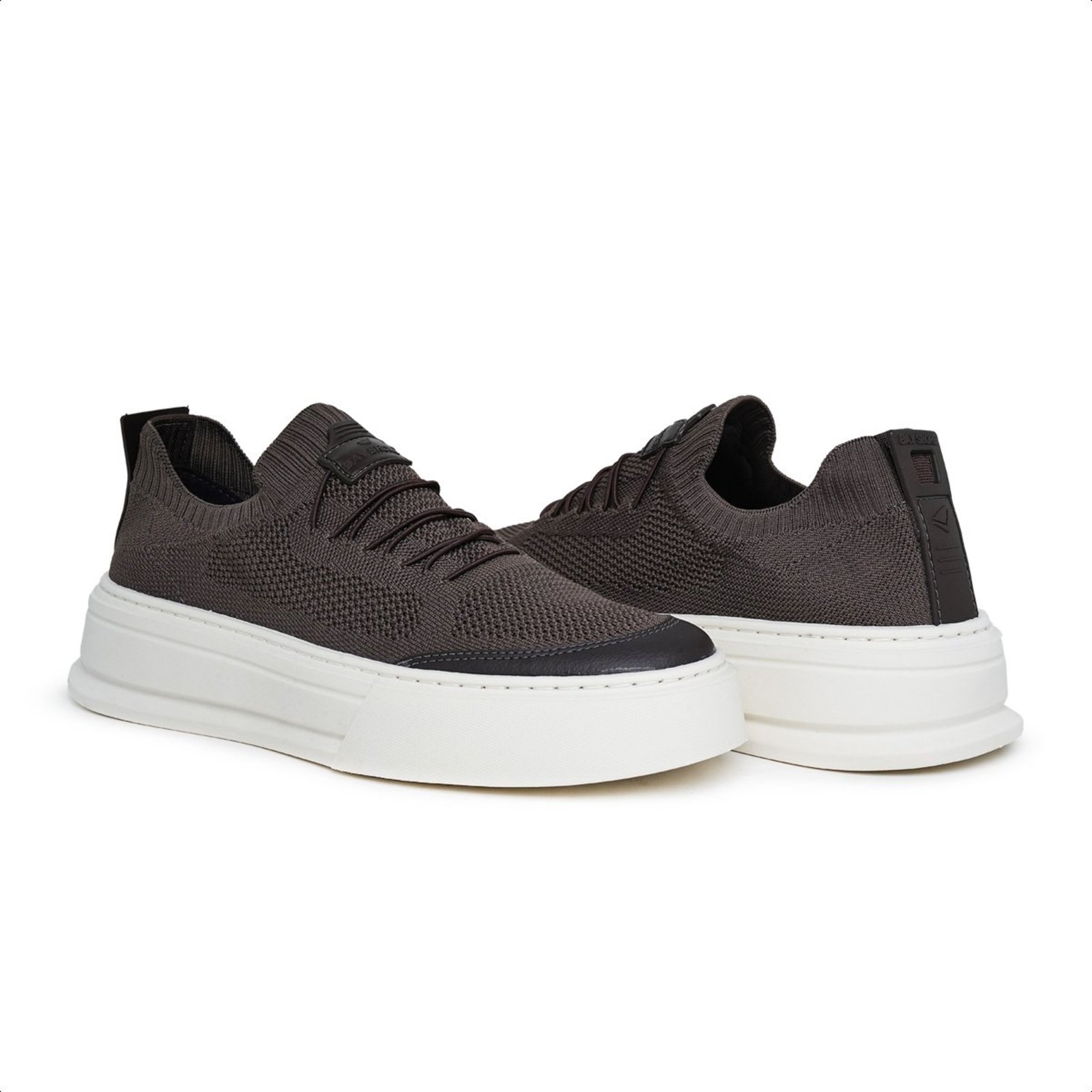 Tênis Casual Masculino Veritimo Knit Slip On Confortável Moderno Leve Marrom