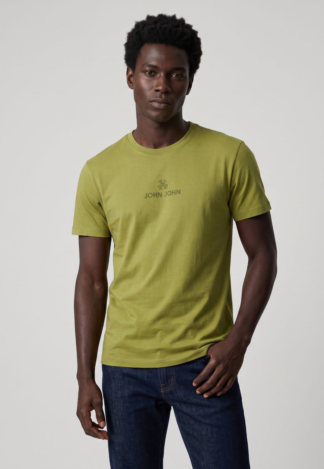 Camiseta Masculina John John Gola Redonda Verde