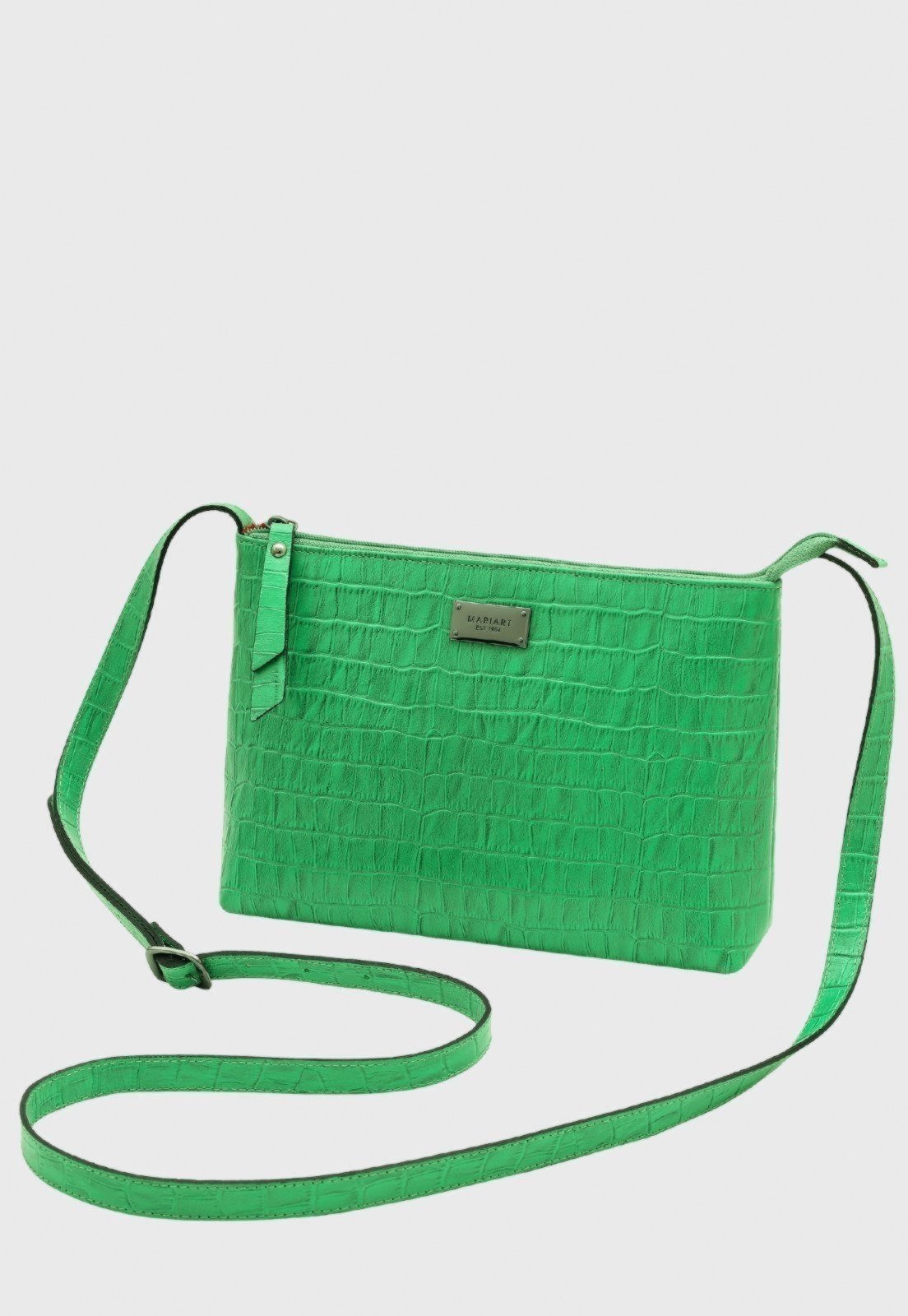 Vista 2 Bolsa Transversal Couro Mariart 2190MRT Pop Croco Green verde green Mariart verde green