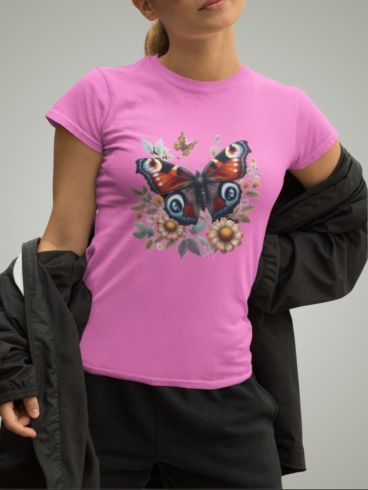 Camiseta Feminina GuGi Estampada Borboleta Florida Butterfly Rosa