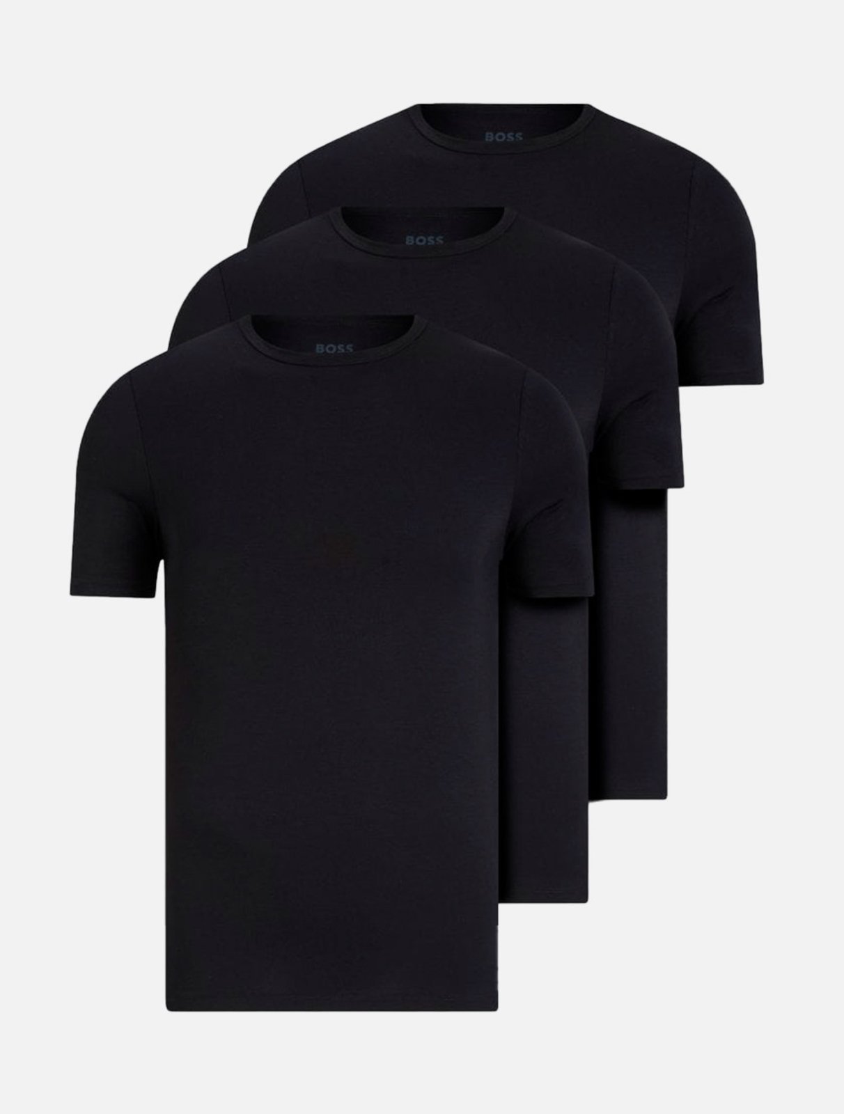 Kit Camisetas Hugo Boss Masculina Slim Bamboo Preta 3UN