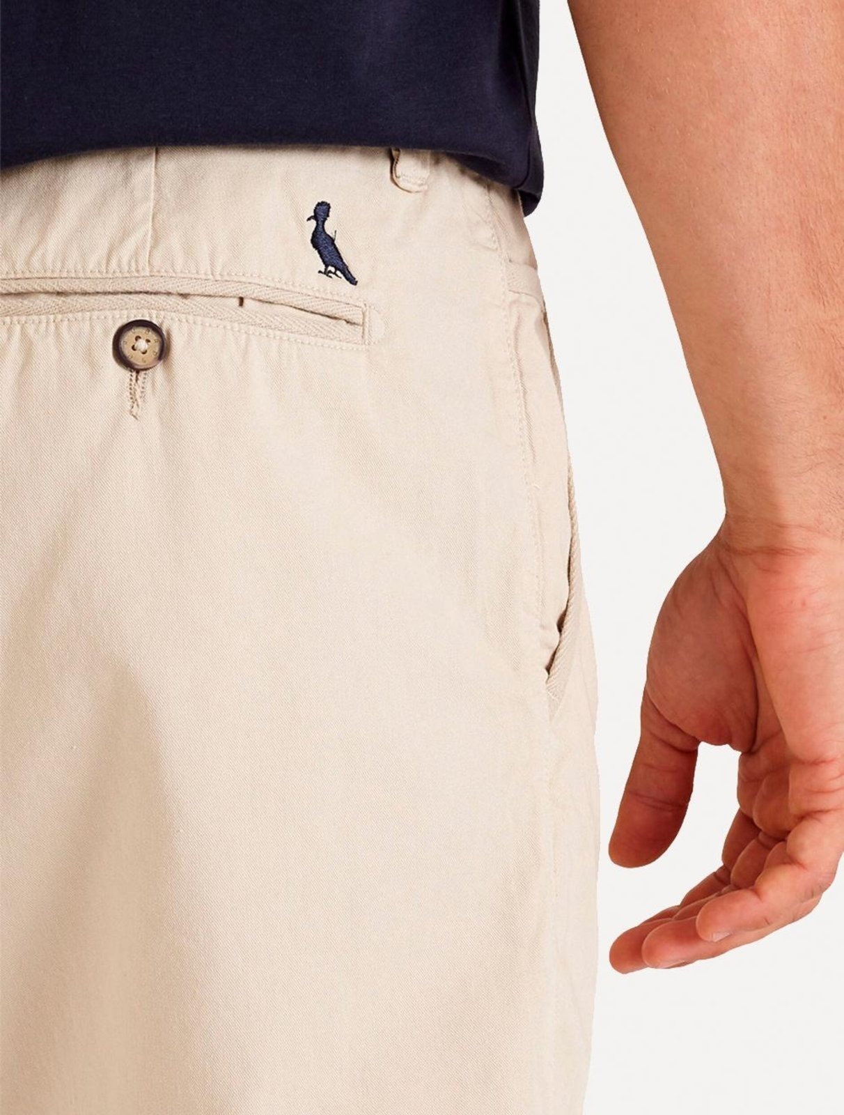 Vista 3 Bermuda Reserva Masculina de Sarja Casual Iron Areia bege Reserva bege