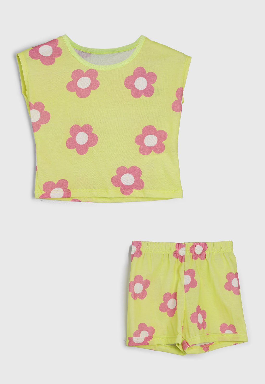 Infantil – Conjunto Curto Brandili Estampa Floral Verde