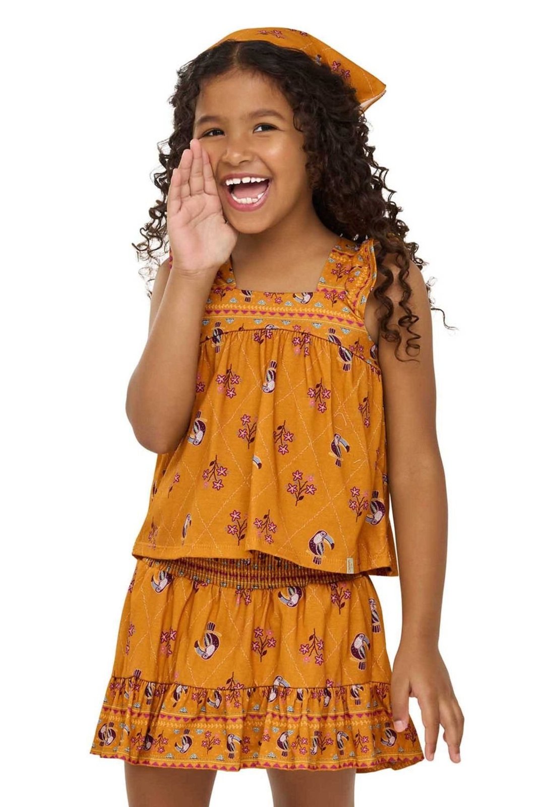 Infantil - Conjunto Menina Cantarim Tucanos Elian Laranja