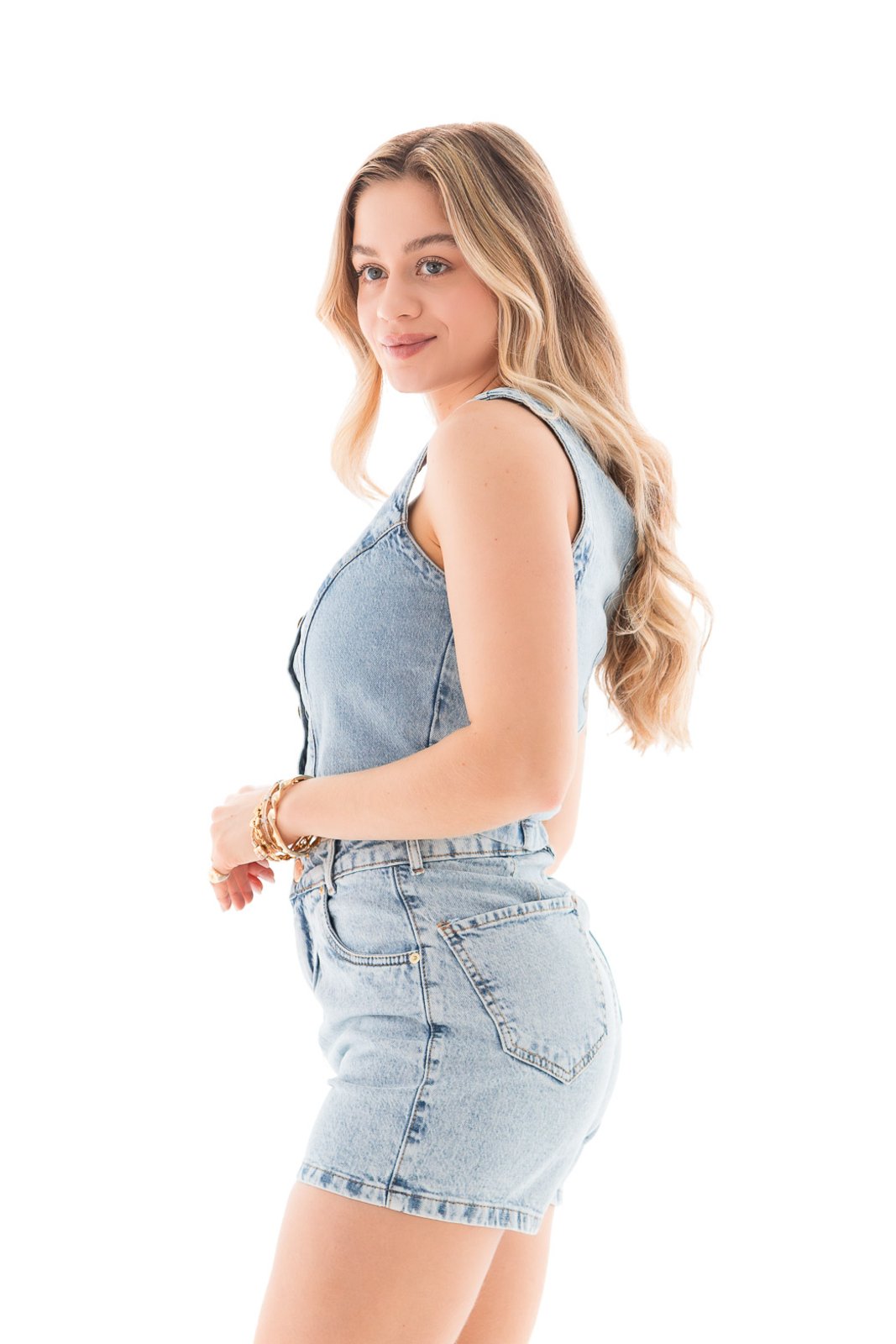 Vista 3 Top Jeans Feminino Arauto Comfy ARAUTO JEANS azul ARAUTO JEANS azul