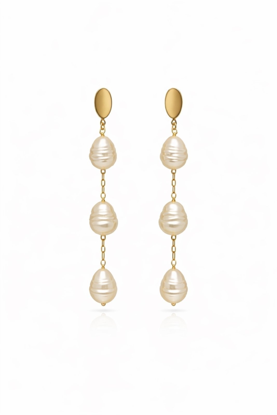 Brinco Pérolas Banhado a Ouro 18k