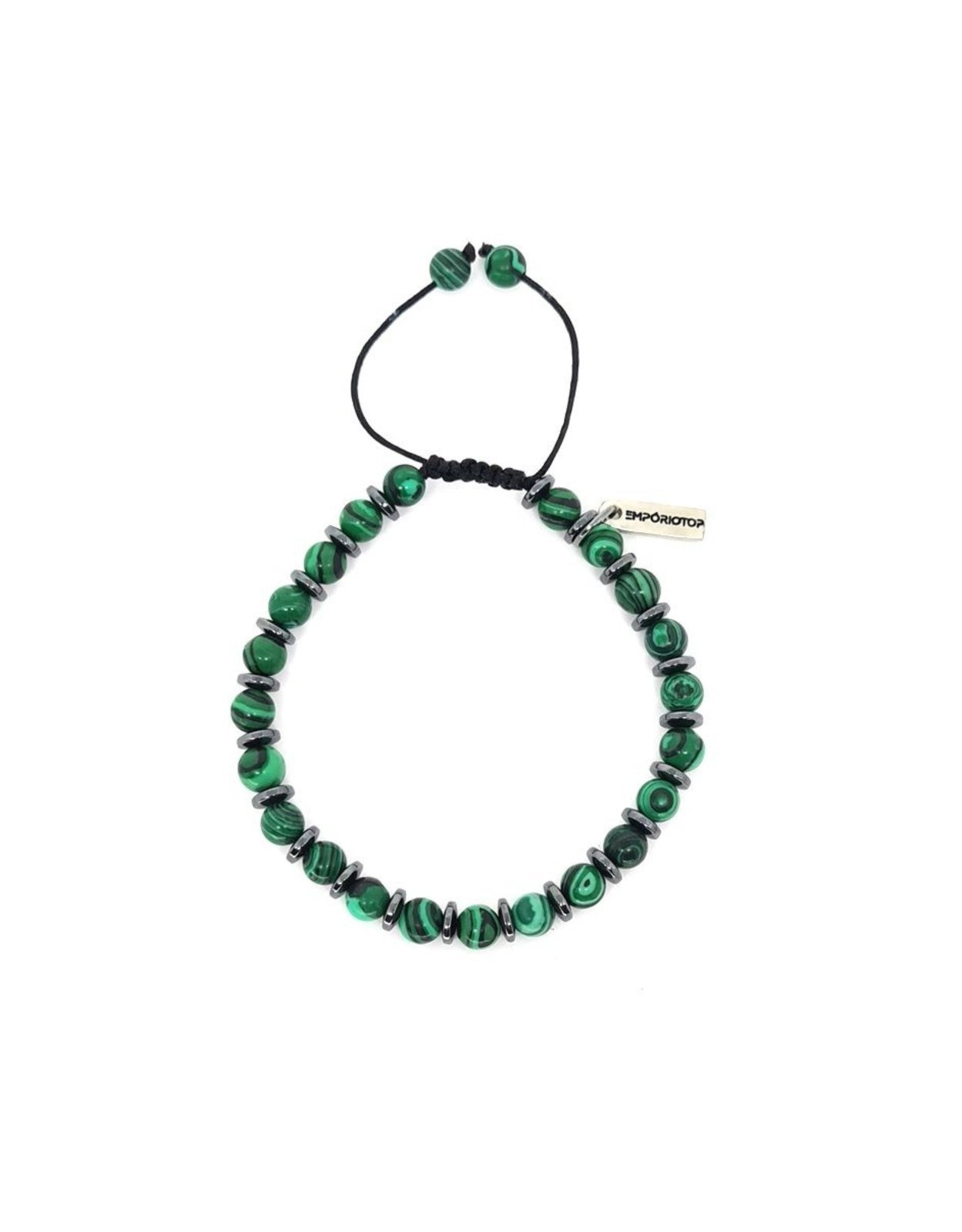 Pulseira Emporiotop de Pedras Disco Verde
