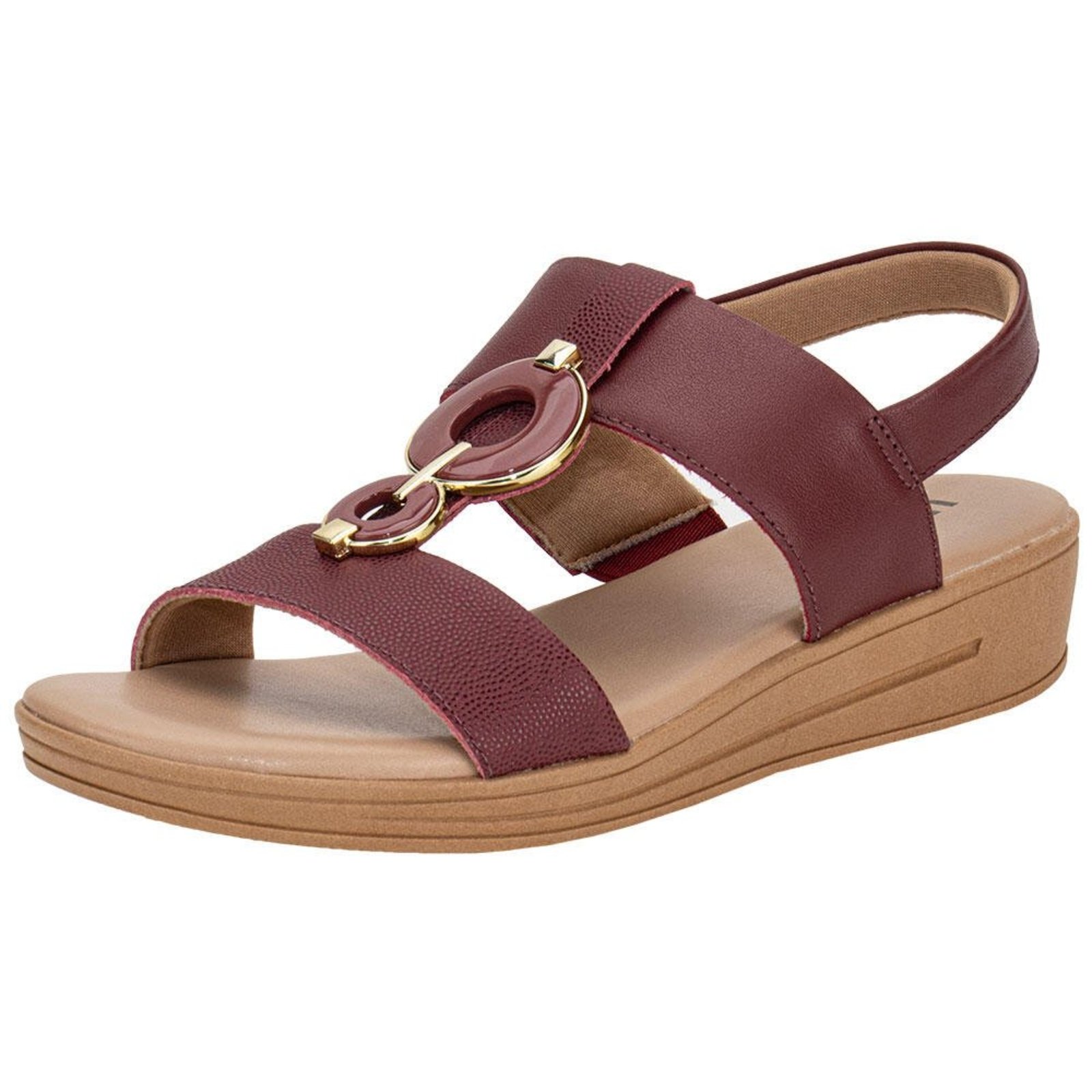 Sandália Feminina Anabela Usaflex Mm0705 0940705 Vinho