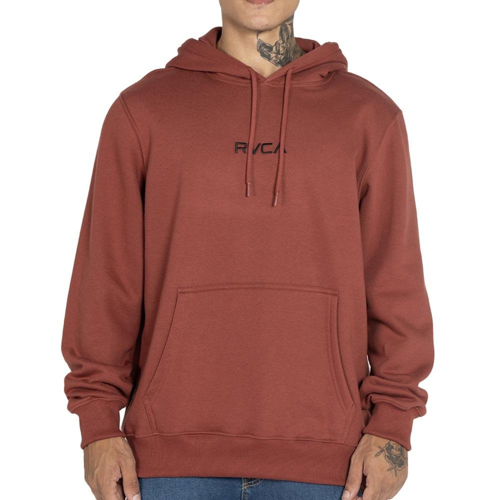 Moletom RVCA Canguru Tonally 270G WT25 Masculino Vinho