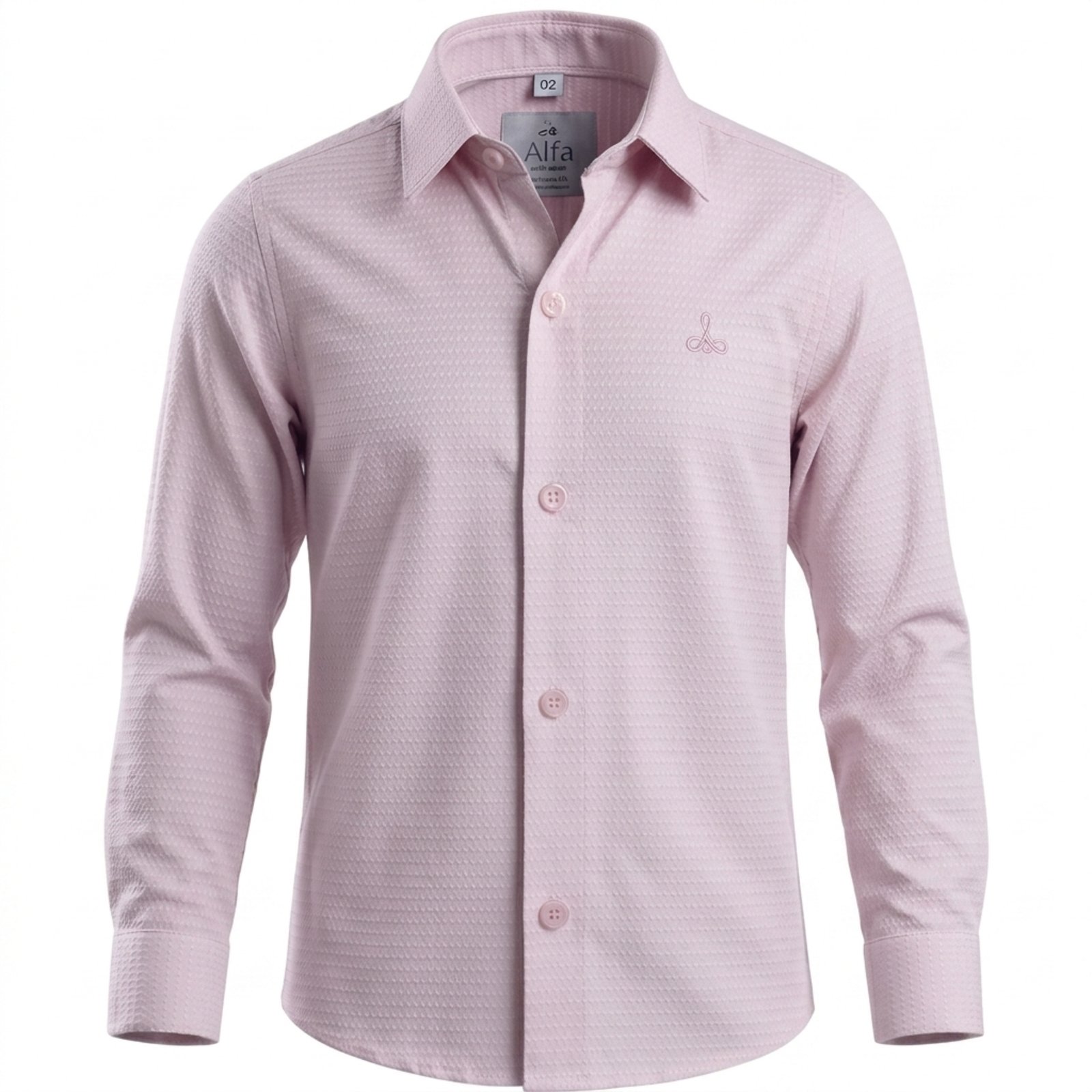 Infantil - Camisa Social Alfa Magnetada Algodão Manga Longa Luxo Rosa