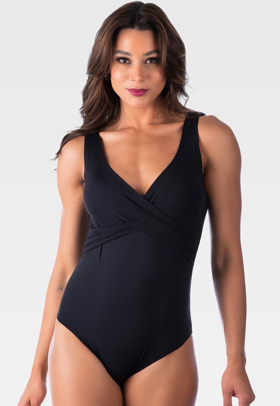 Maiô Body Summer Soul Decote Transpassado Com Bojo Preto