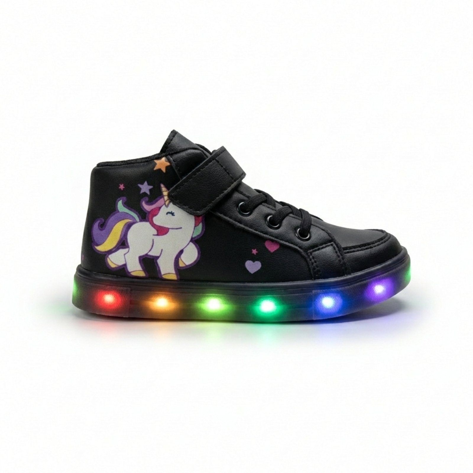 Vista 2 Infantil - Tênis Botinha Unicórnio para Meninas com Led no Solado Branca Macia e Confortável CALCADOS LGHT LIGHT branco CALCADOS LGHT LIGHT branco
