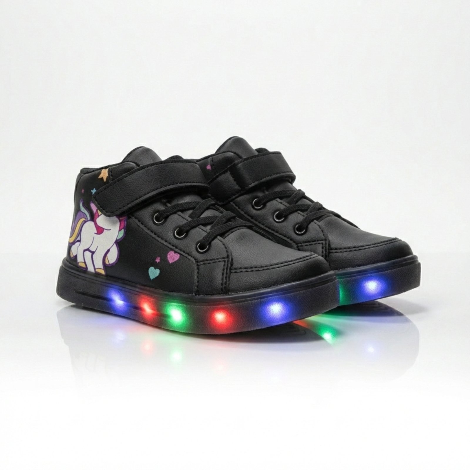 Vista 3 Infantil - Tênis Botinha Unicórnio para Meninas com Led no Solado Branca Macia e Confortável CALCADOS LGHT LIGHT branco CALCADOS LGHT LIGHT branco