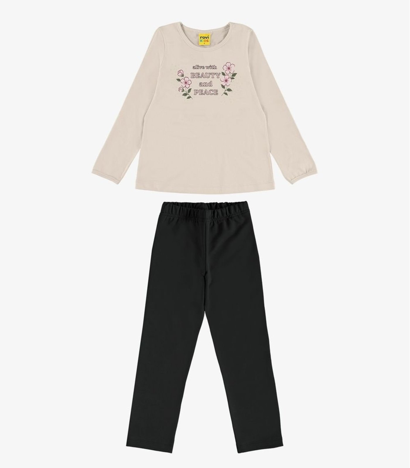 Infantil - Conjunto Blusa com Legging Rovi Bege