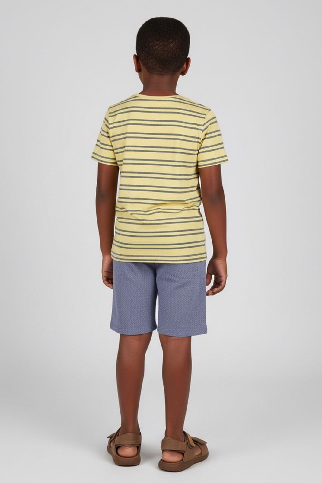 Vista 3 Infantil - Camiseta Menino Listras Tropical Elian amarelo Elian amarelo