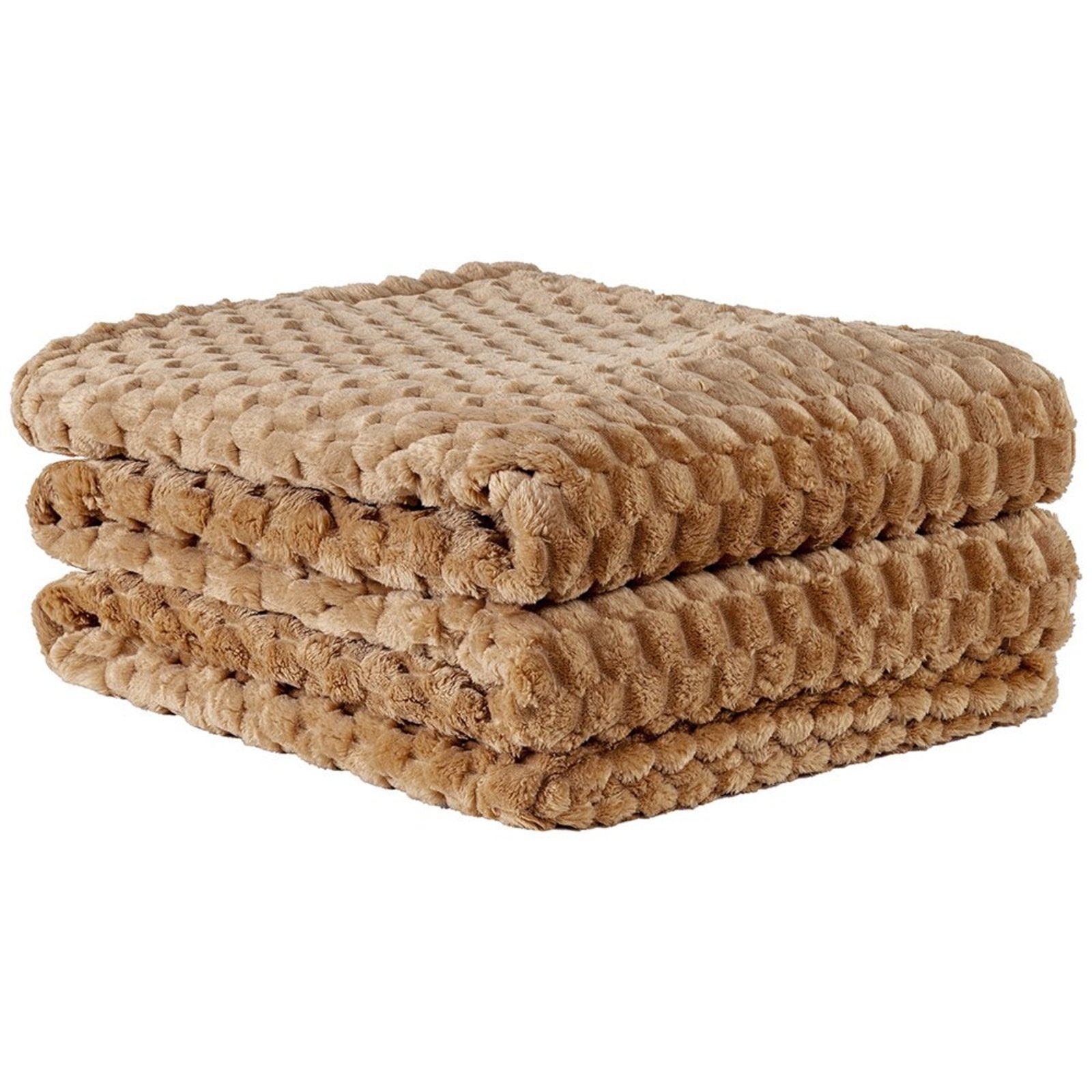 Cobertor Coberta Softlux Queen Ultrasoft Alto Relevo Dupla Face - Caramelo
