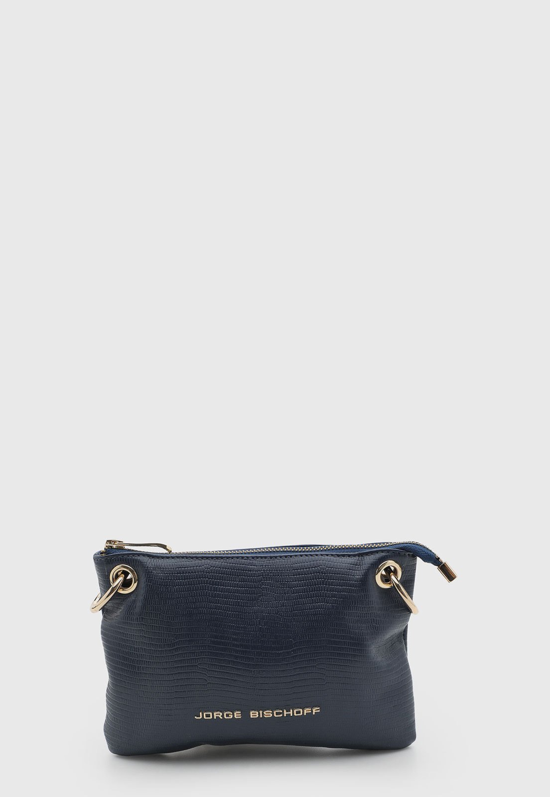 Bolsa Feminina Jorge Bischoff Couro Azul-Marinho