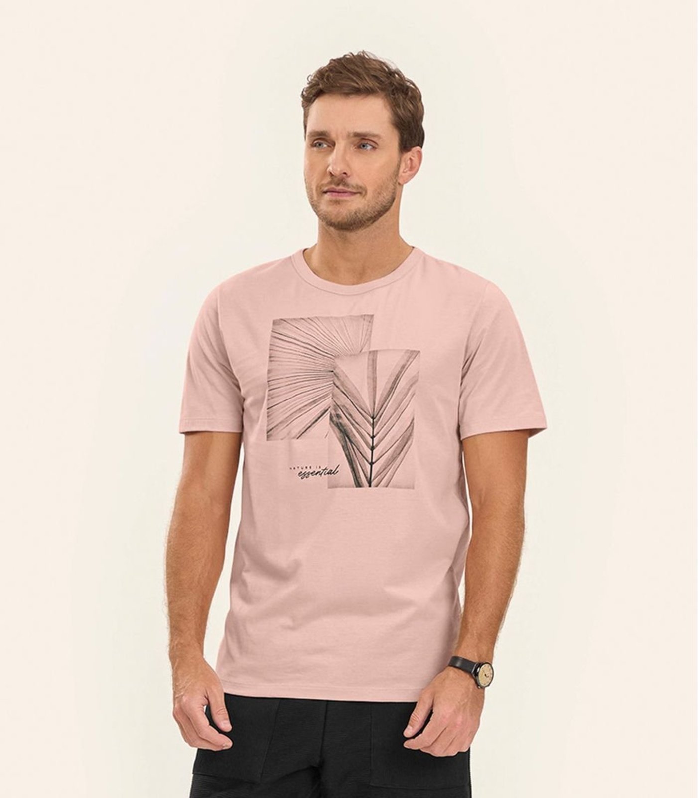 Camiseta Meia Malha Masculina Diametro Rosa