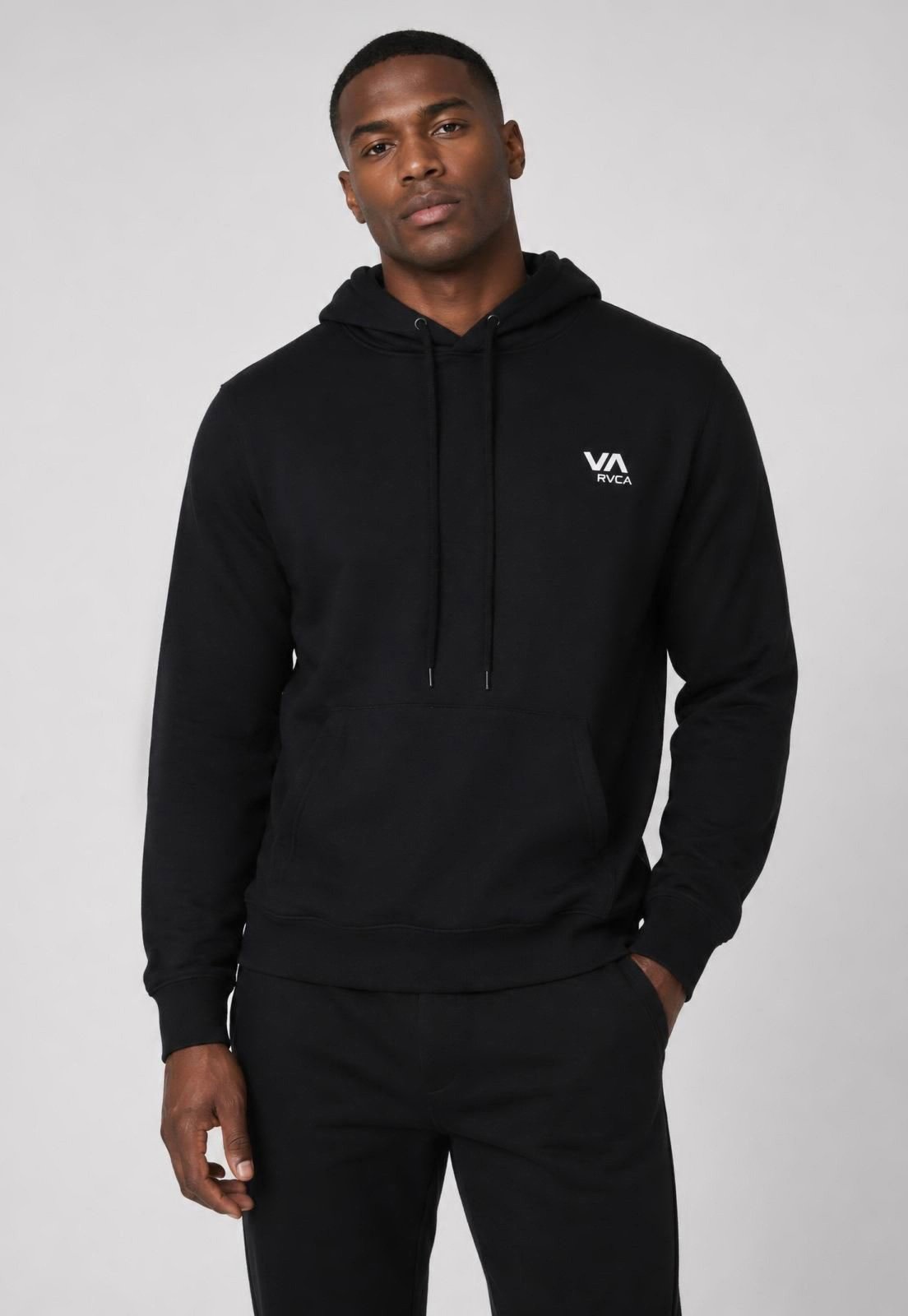 Blusa de Moletom Masculina RVCA Capuz Preta