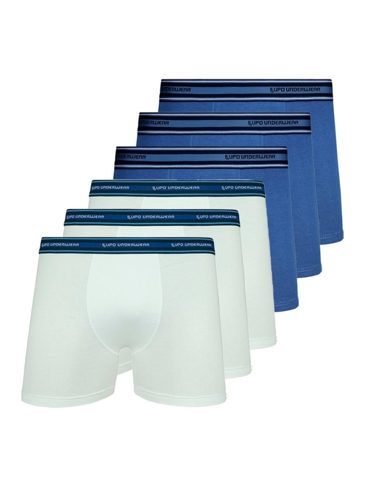 Kit com 6 Cuecas Boxer Lupo 523-003 Branco