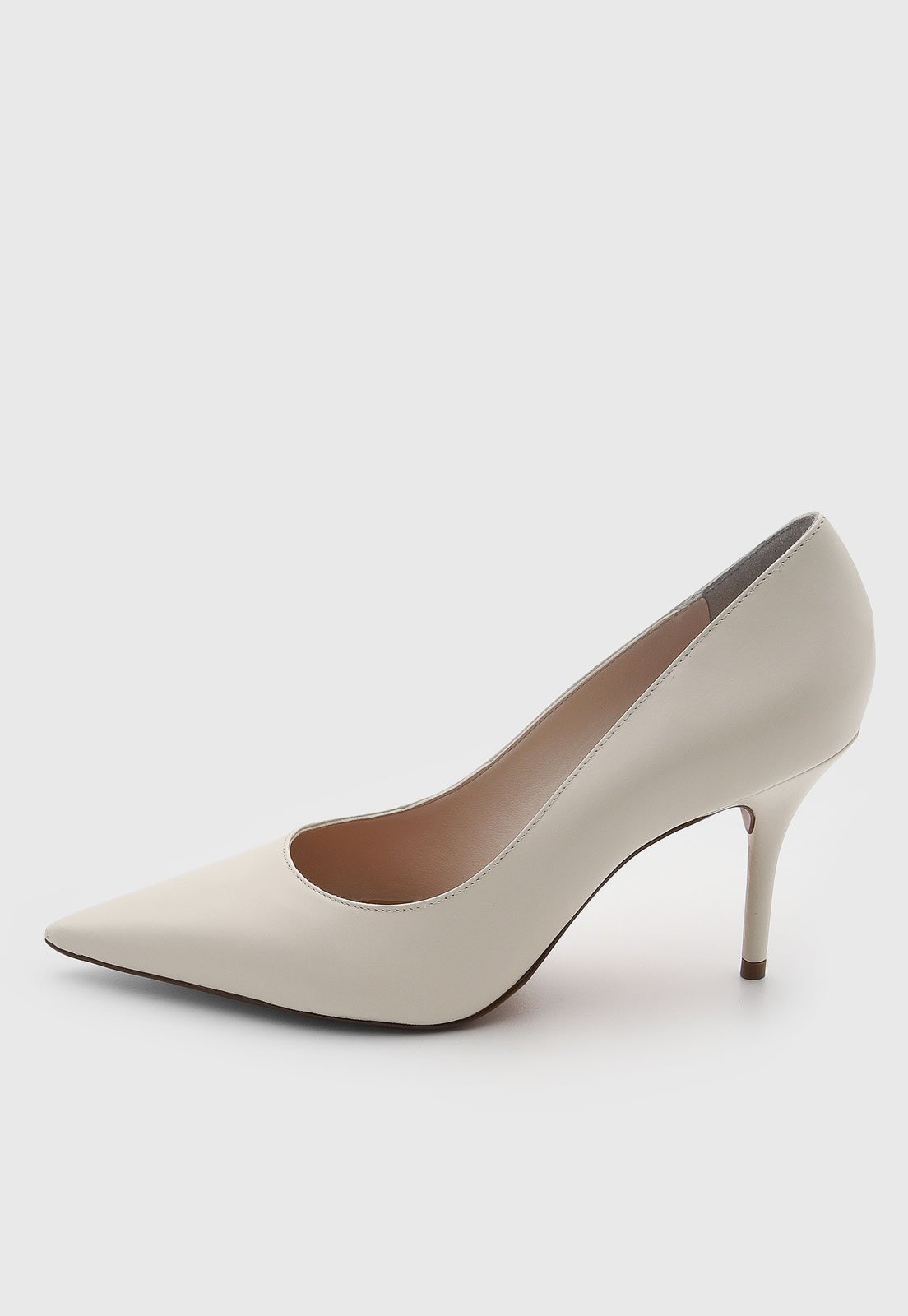 Scarpin Feminino Arezzo Couro Salto Fino Off-White