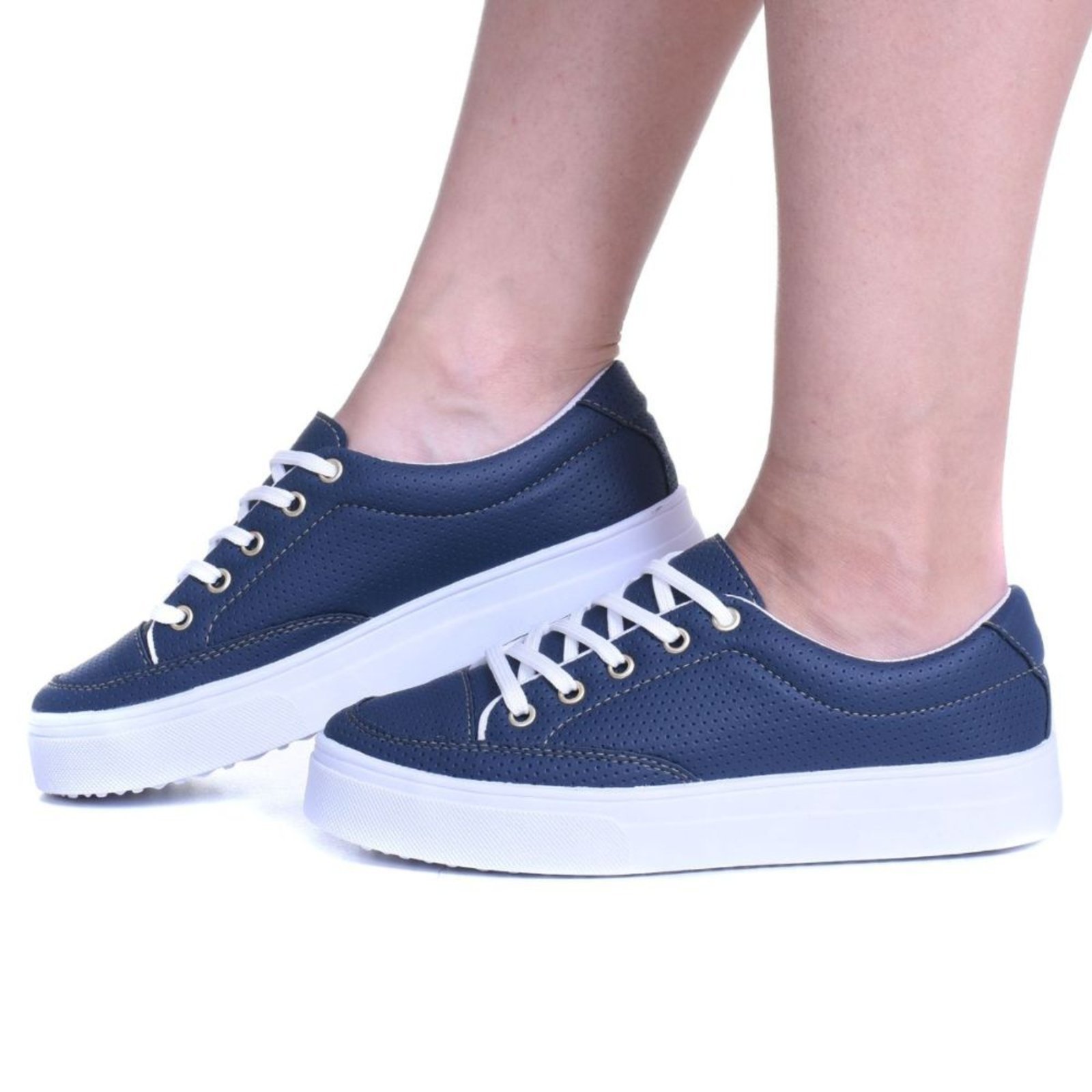 Tênis Feminino Casual Flatform aAzul Marinho