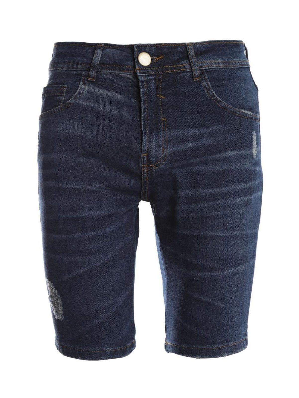 Bermuda Jeans Puídos Vels Masculina AZUL