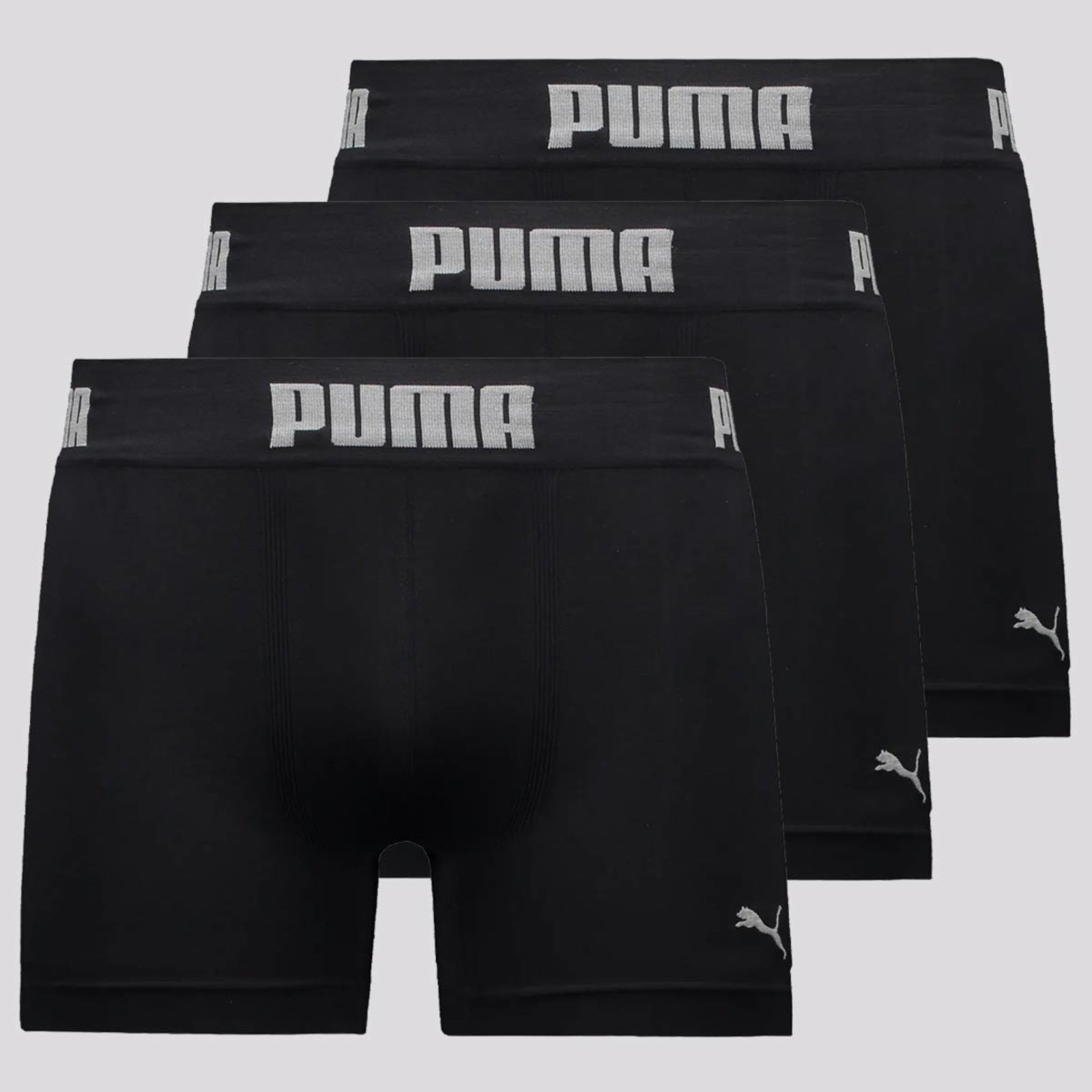 Kit 3 Cuecas Boxer Puma Seamless Preta