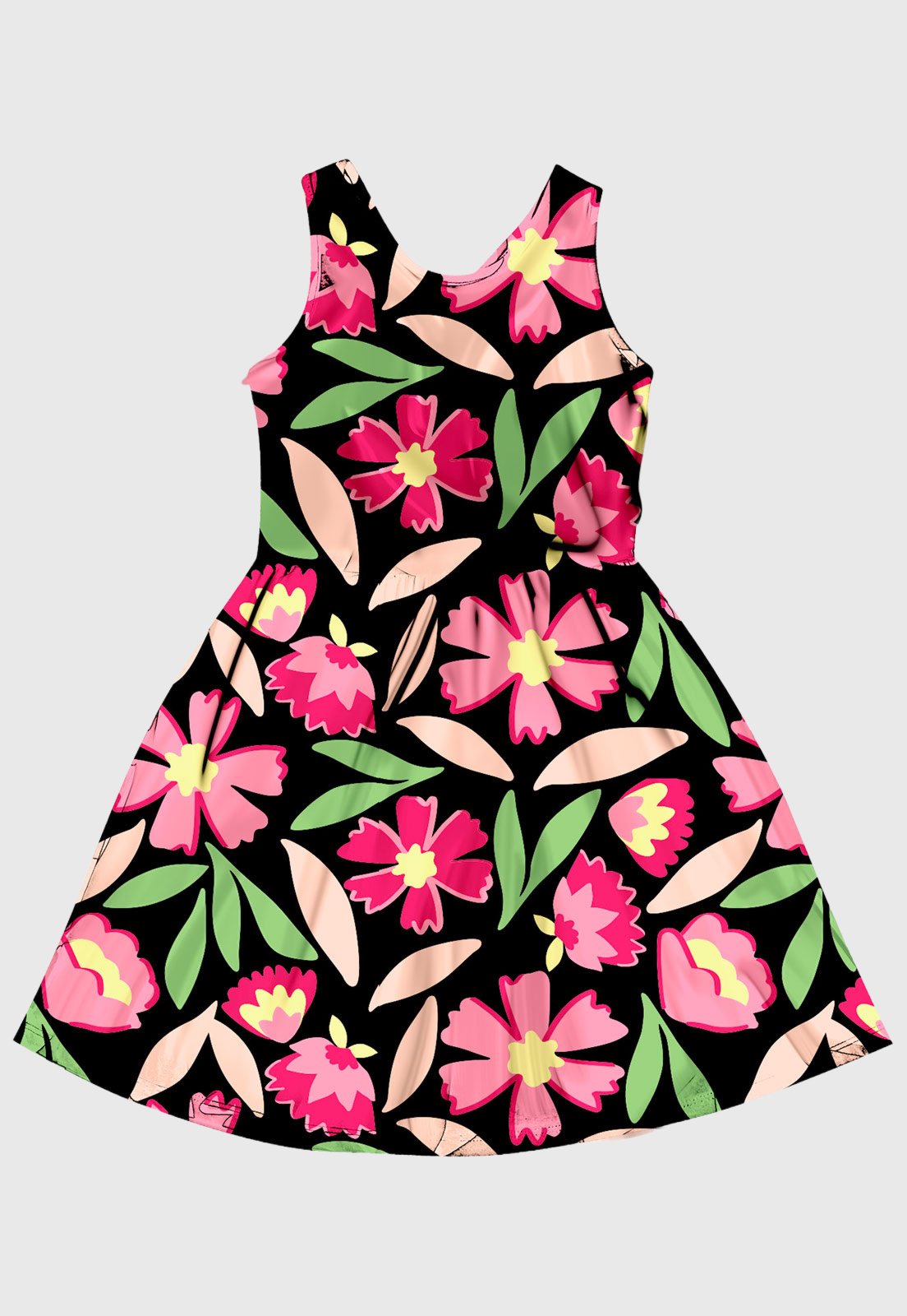Infantil - Vestido Kyly Floral Preto