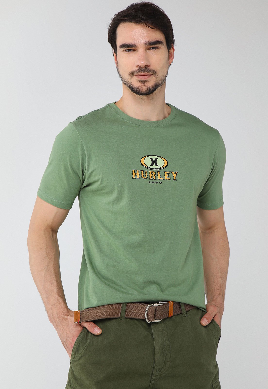 Camiseta Masculina Hurley Silk Retro Waves PE Verde