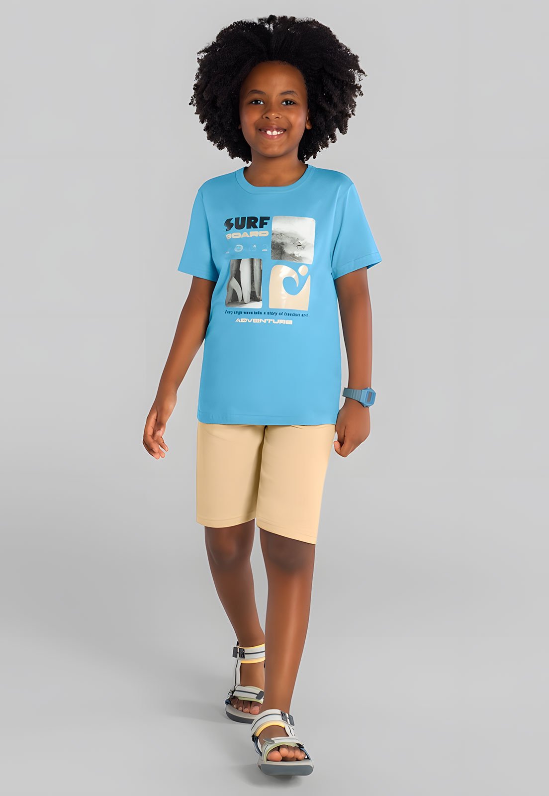 Infantil - Conjunto Curto Brandili Estampa Surf Azul