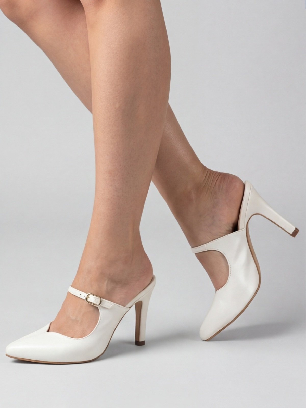 Scarpin Mule Modarpe Salto Alto Moderno Branco S17