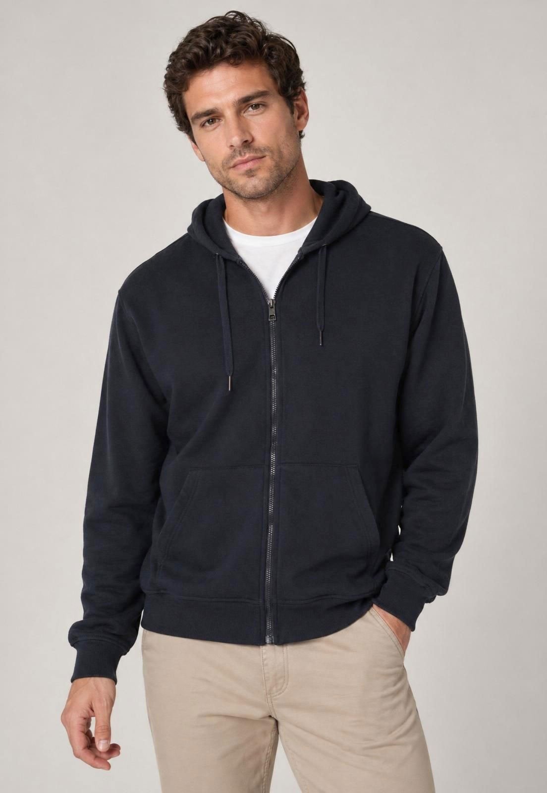 Blusa de Moletom Masculina Broken Rules Capuz Azul Marinho