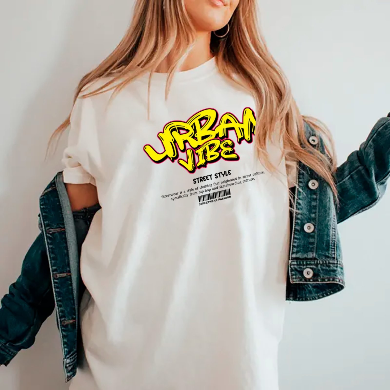 Vista 2 Camiseta Ousy Urban Vibe Street Style Oversized branco ousy branco