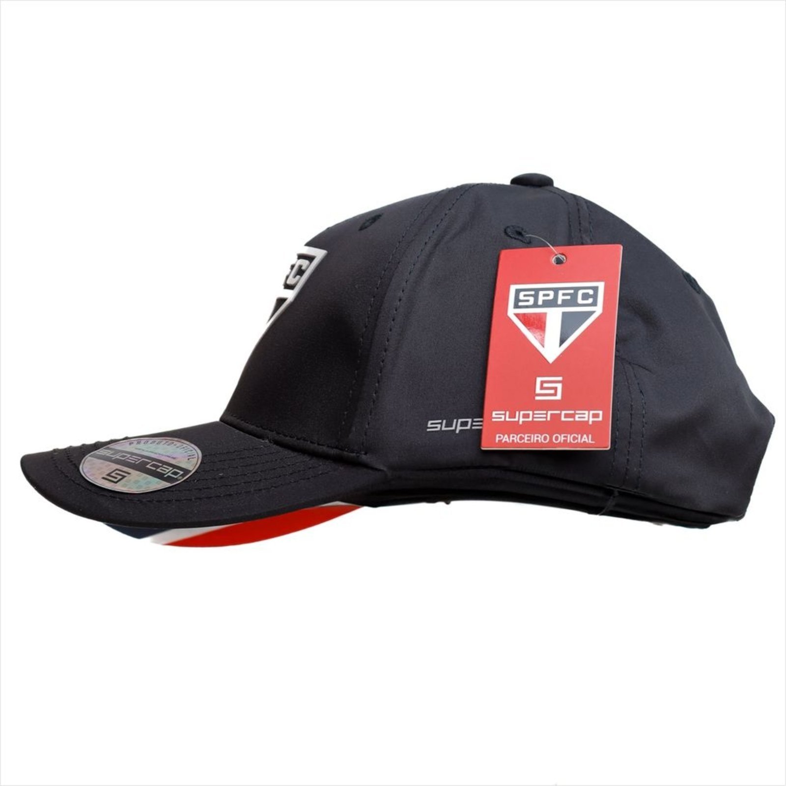 Vista 3 Boné Supercap São Paulo FC Silk Sublimado Unissex Supercap preto