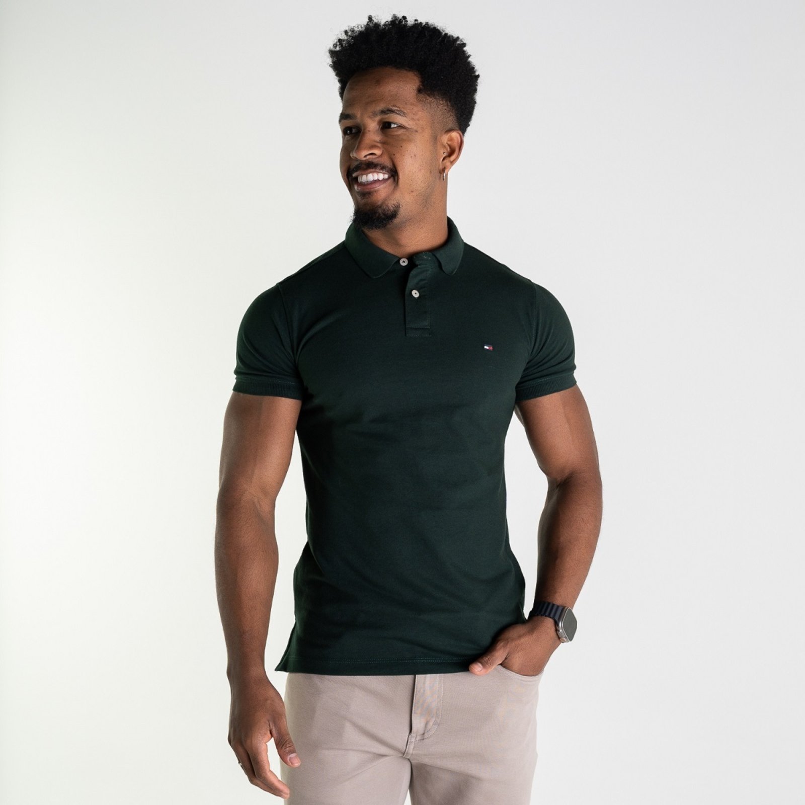 Camisa Polo Tommy Hilfiger Verde Militar