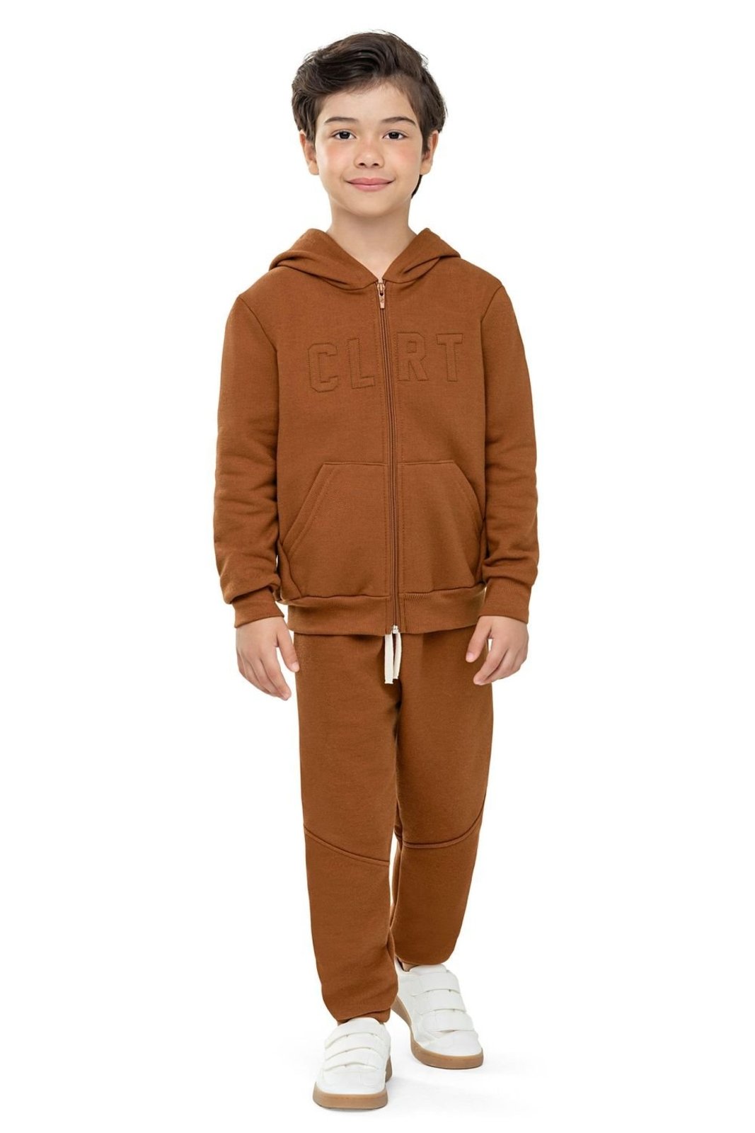 Infantil - Conjunto Menino Moletom Bordado Colorittá Marrom