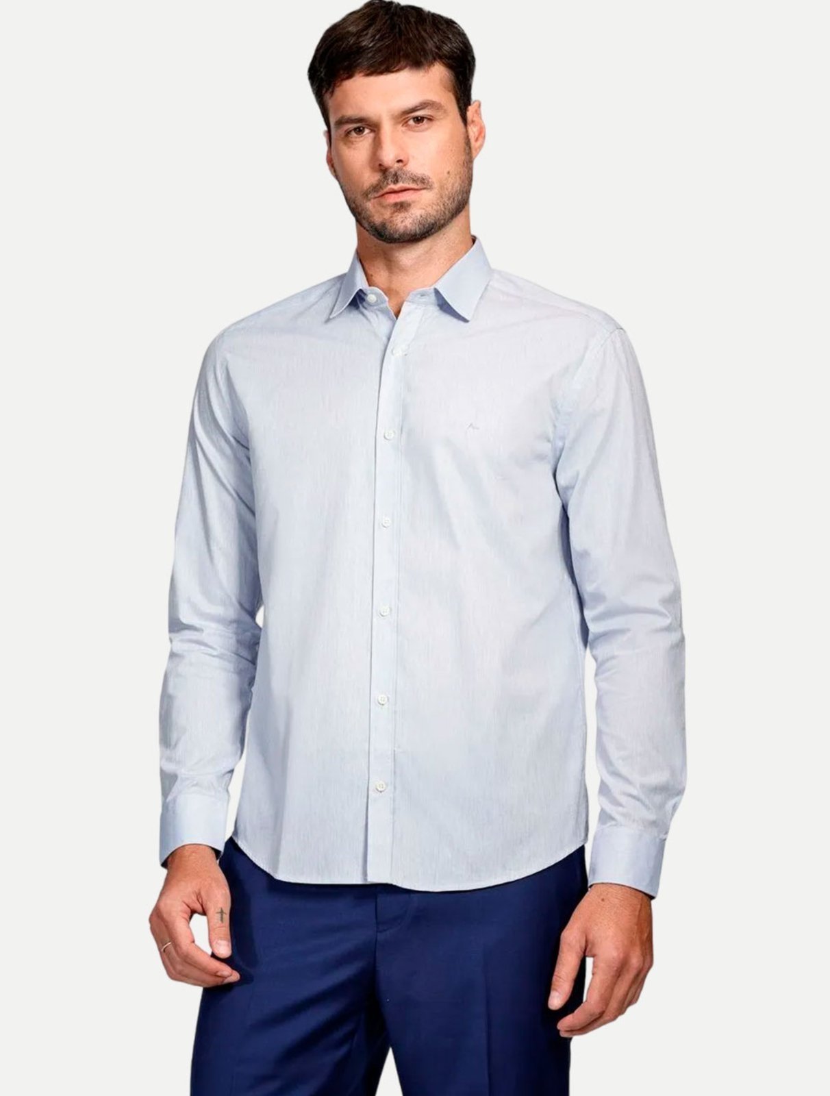 Camisa Aramis Slim Tricoline Liso ML020716 Azul Clássico
