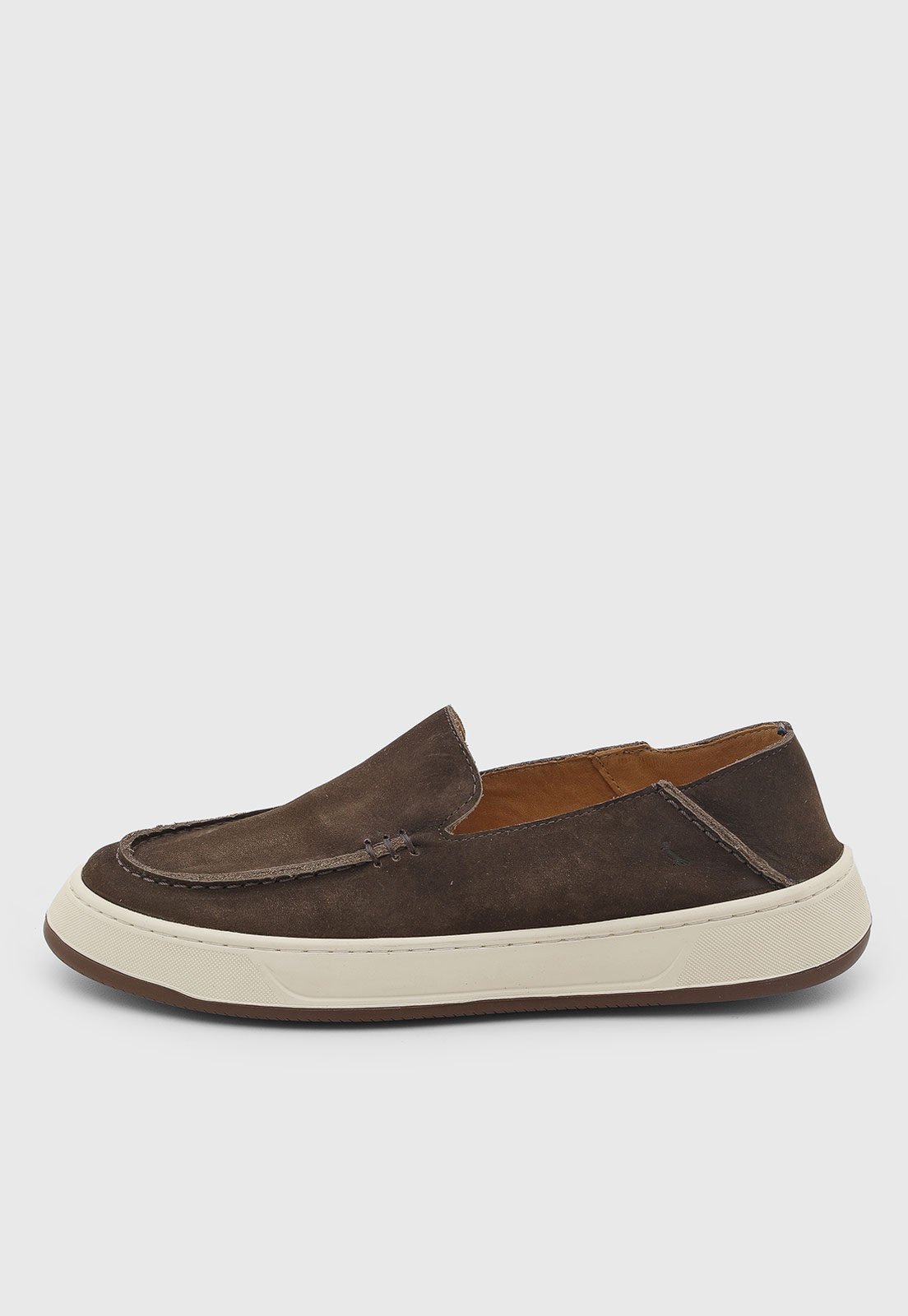 Tênis Masculino Reserva Slip On Couro Marrom Escuro