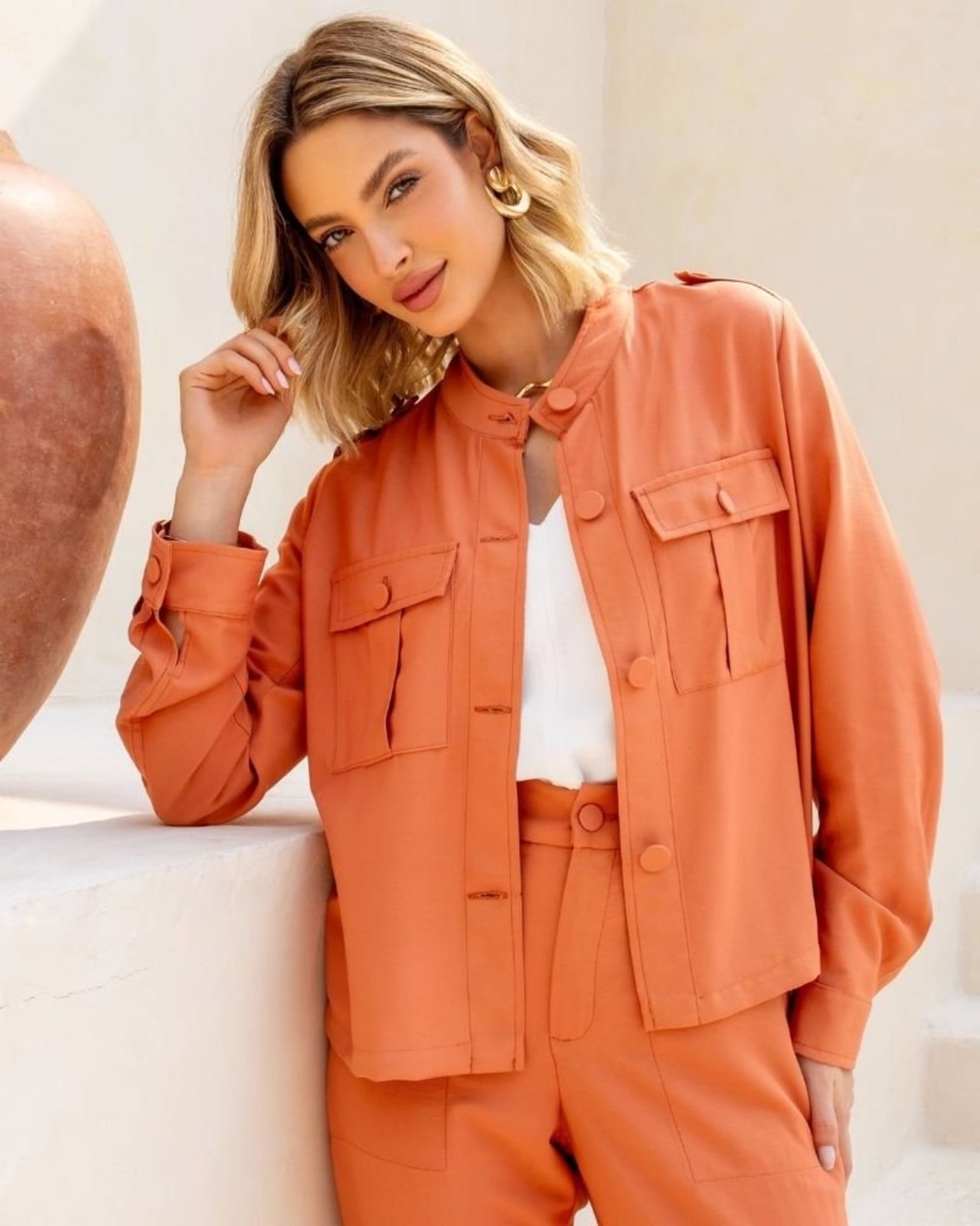 CASAQUETO VISCOSE TWILL AMALFI CORAL