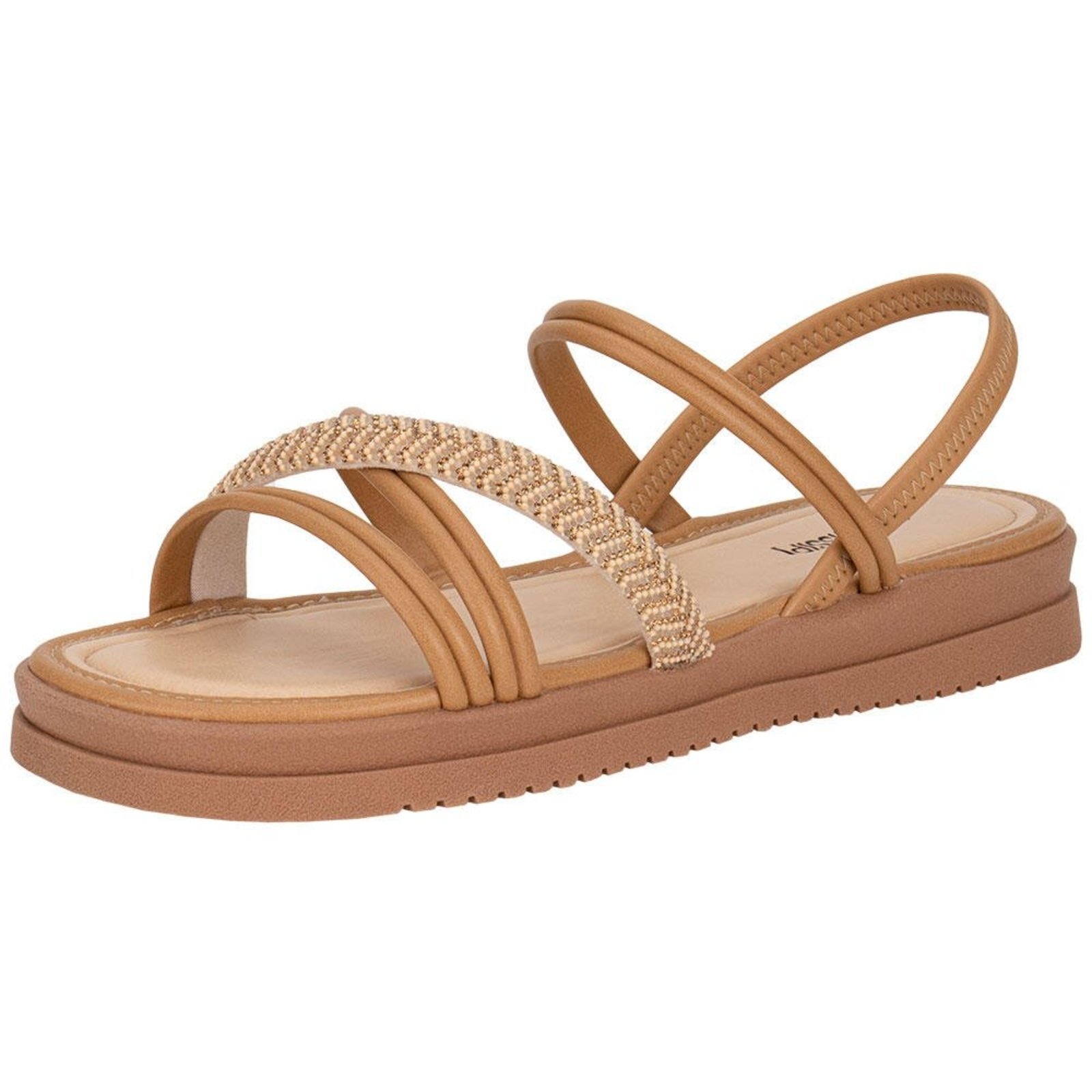 Sandália Feminina Flat Mississipi Mf038 0640038 Caramelo