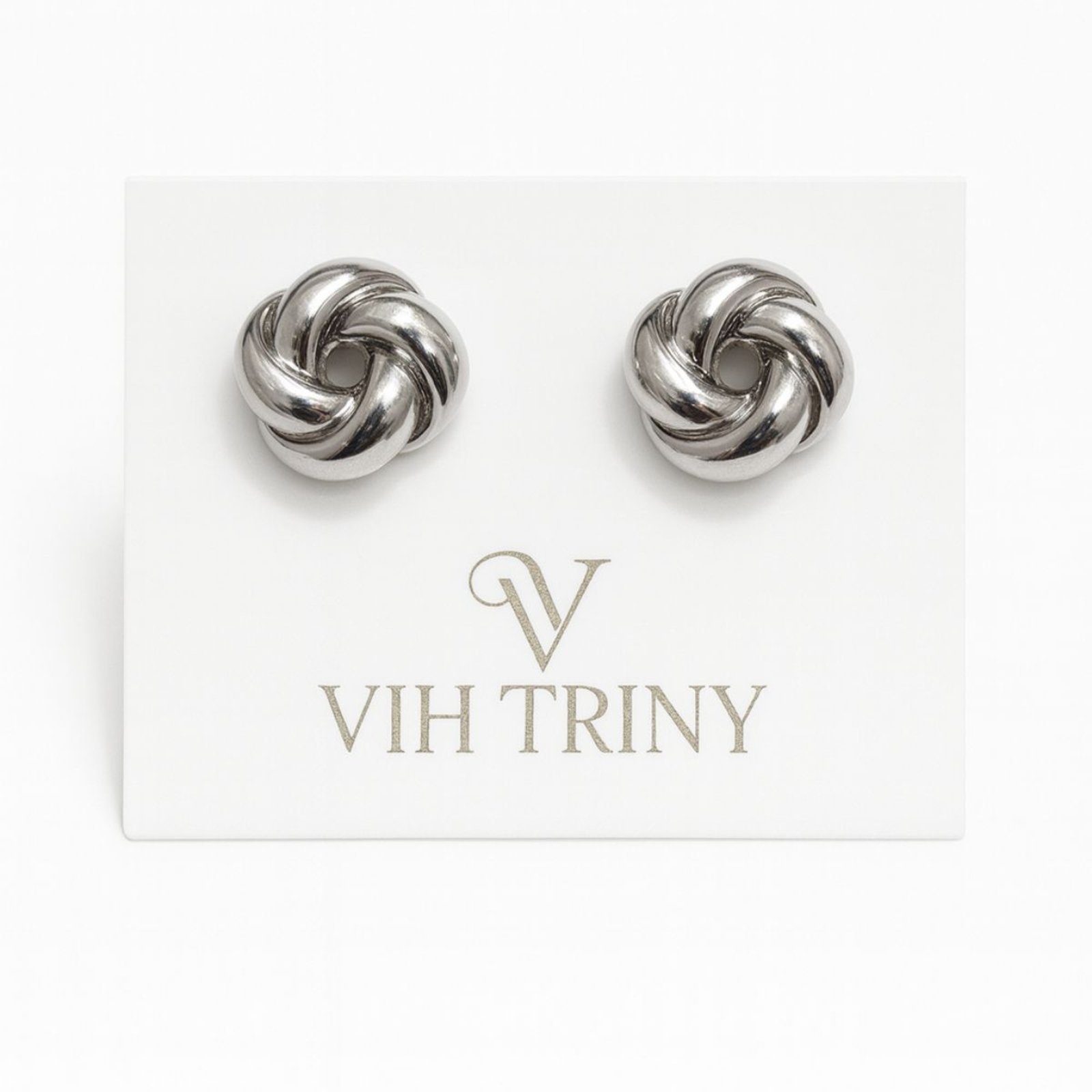 Vista 3 Brinco Vih Triny Feminino Entrelassado prata Vih Triny prata
