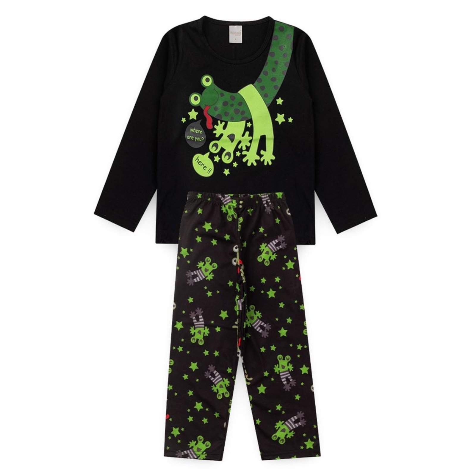 Vista 2 Pijama Molekada Menino Longo Sapinho Brilha No Escuro azul Molekada azul