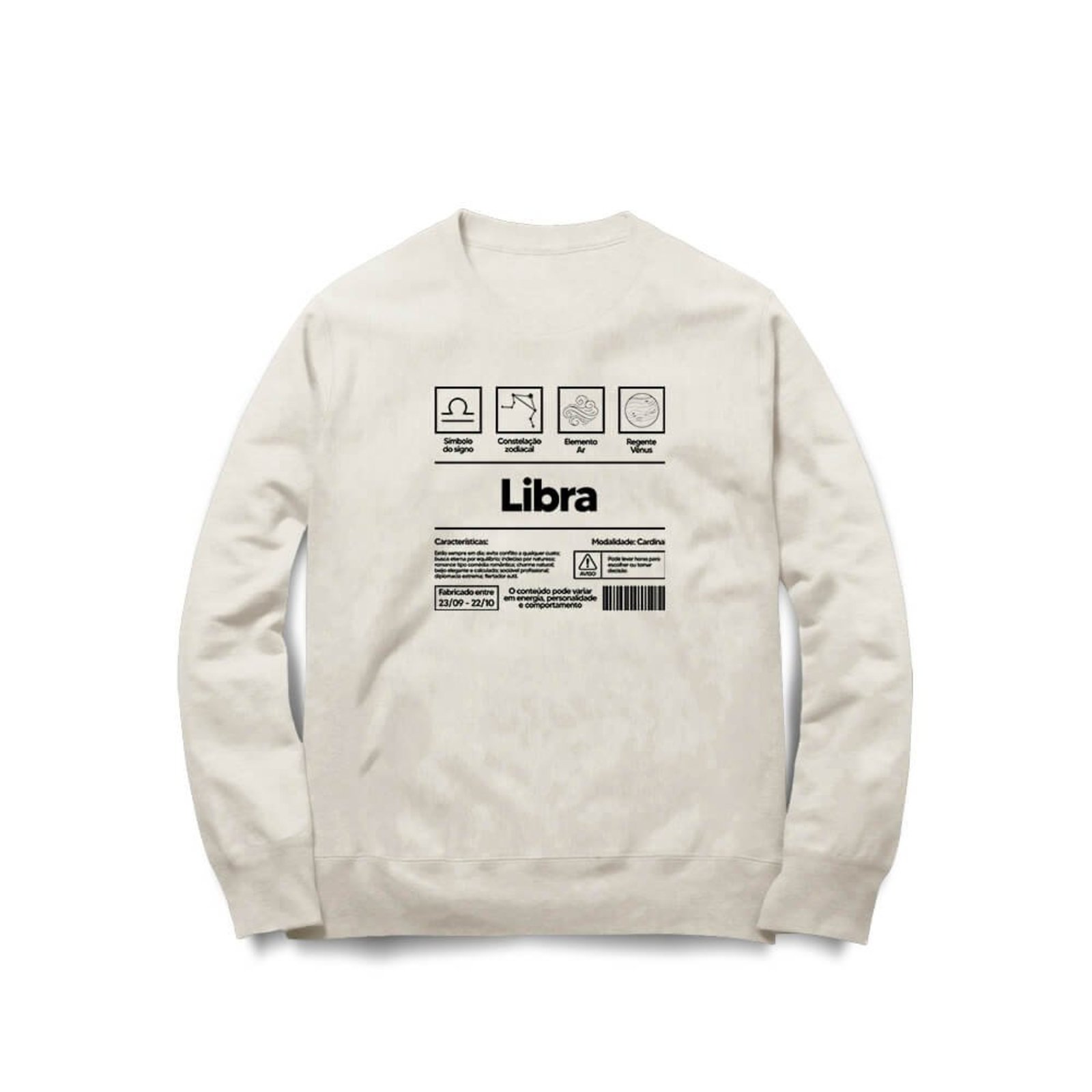 Moletom Libra - Off White - Casual - Studio Geek