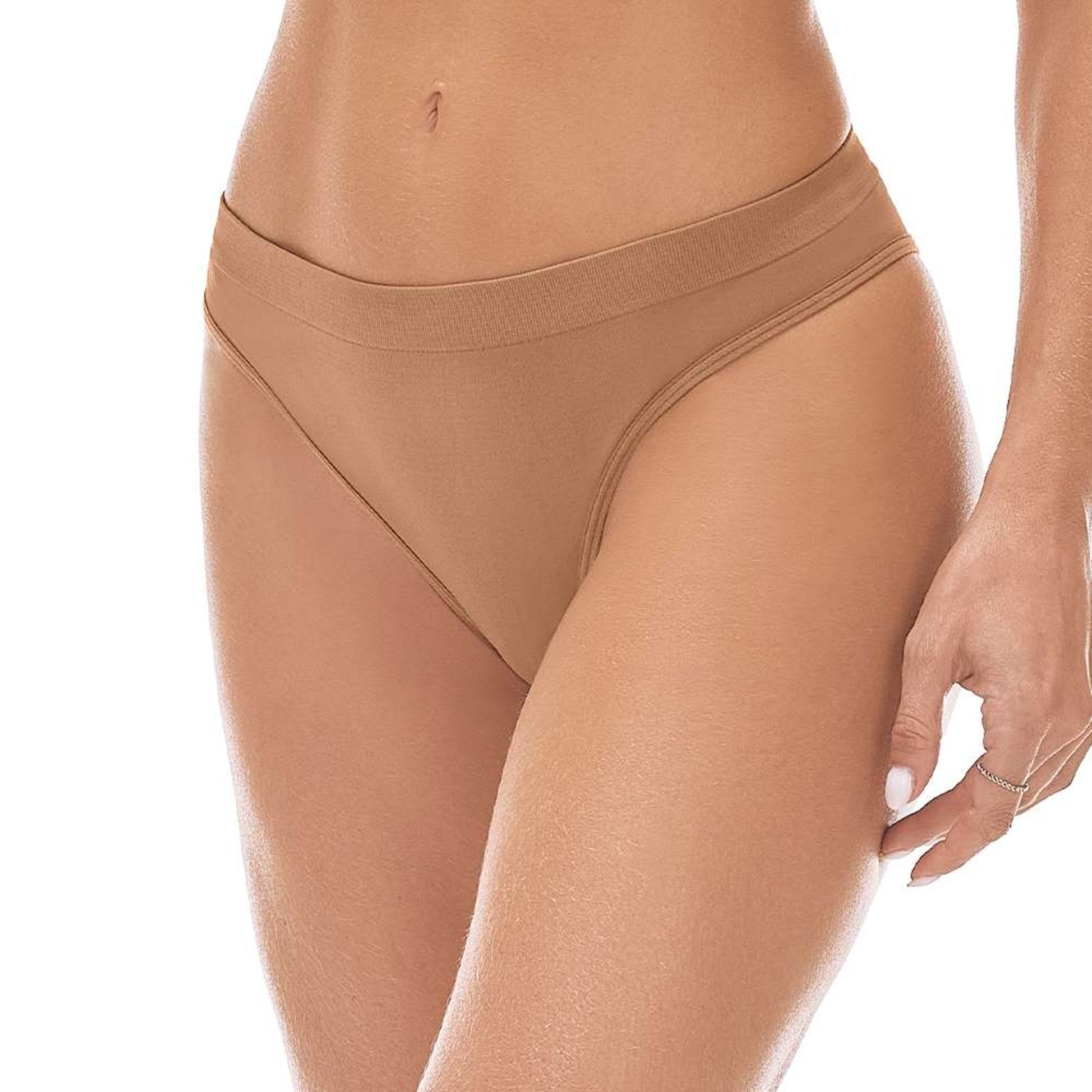Calcinha Tanga sem Costura Amendoa Zee Rucci