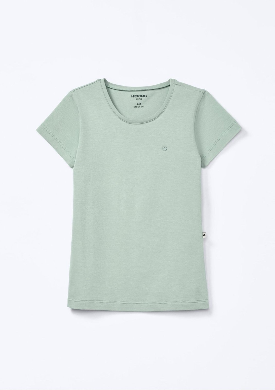 Vista 3 Infantil - Blusa Básica Menina Com Bordado Coração Hering Hering Kids rosa Hering Kids rosa