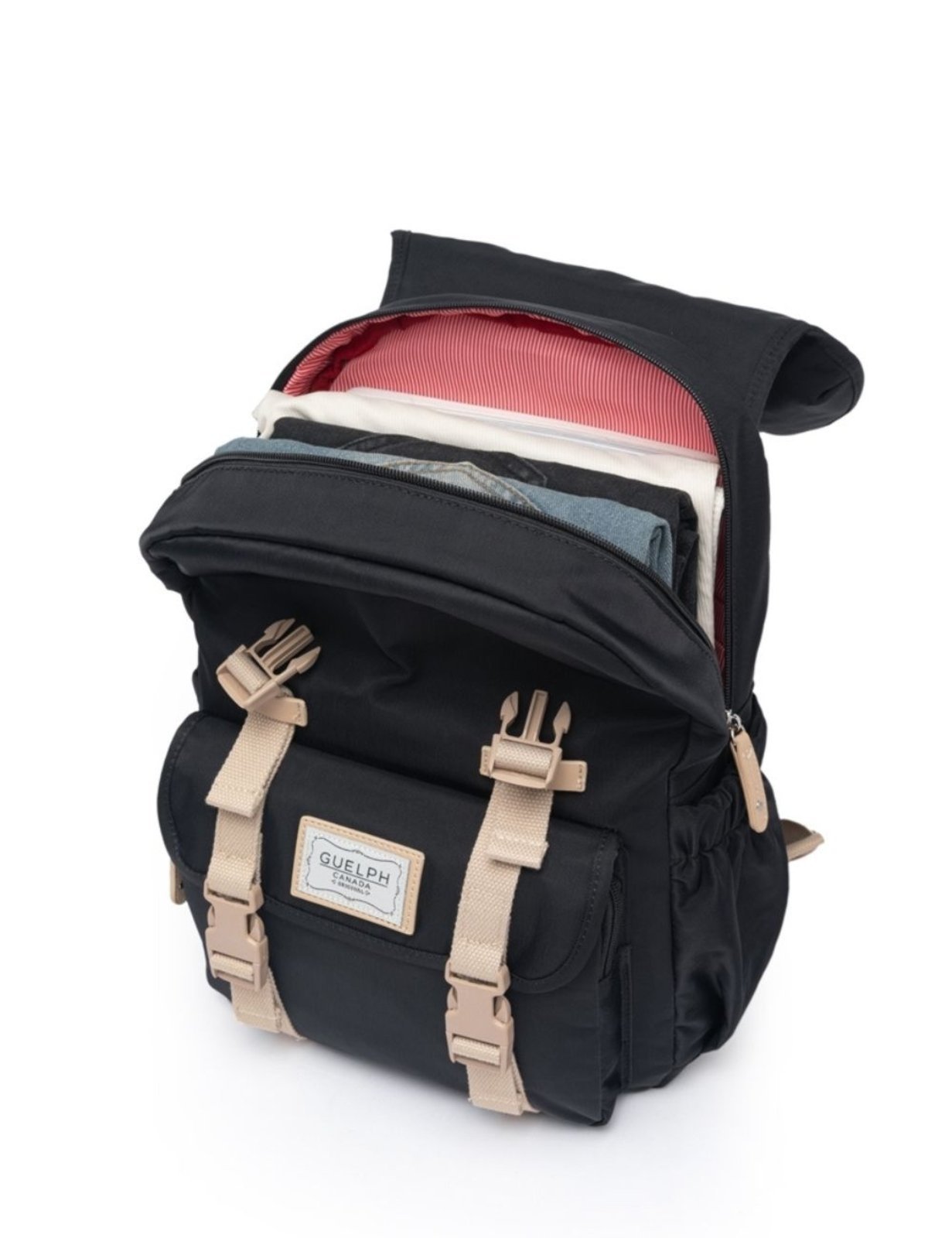Vista 3 Mochila Feminina Bolsa Guelph Resistente Fashion Moda preto GUELPH preto