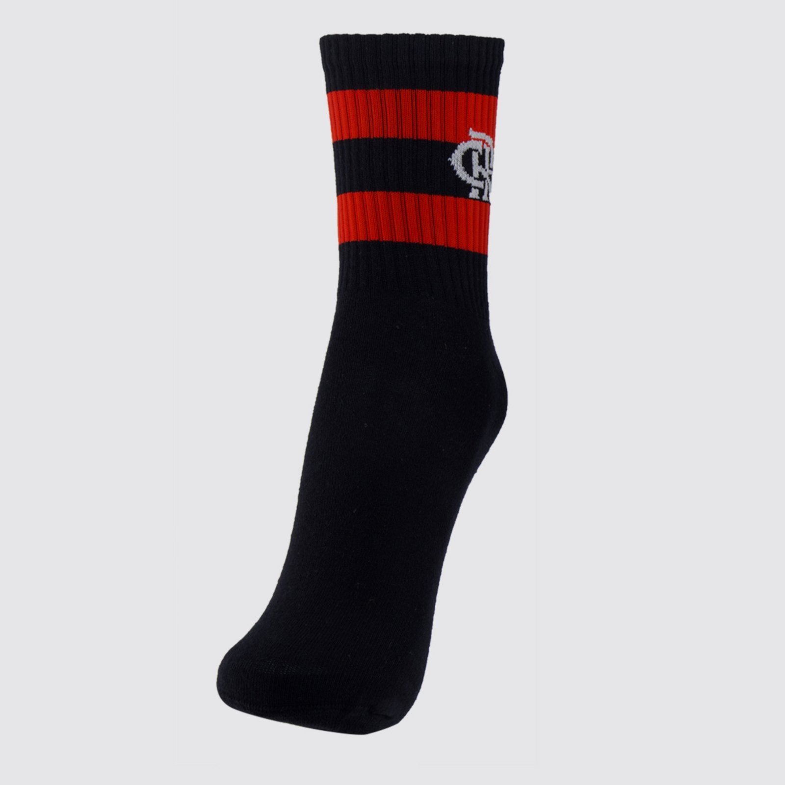 Vista 2 Meia Flamengo Esporte Preta e Vermelha Rikam preto Rikam preto