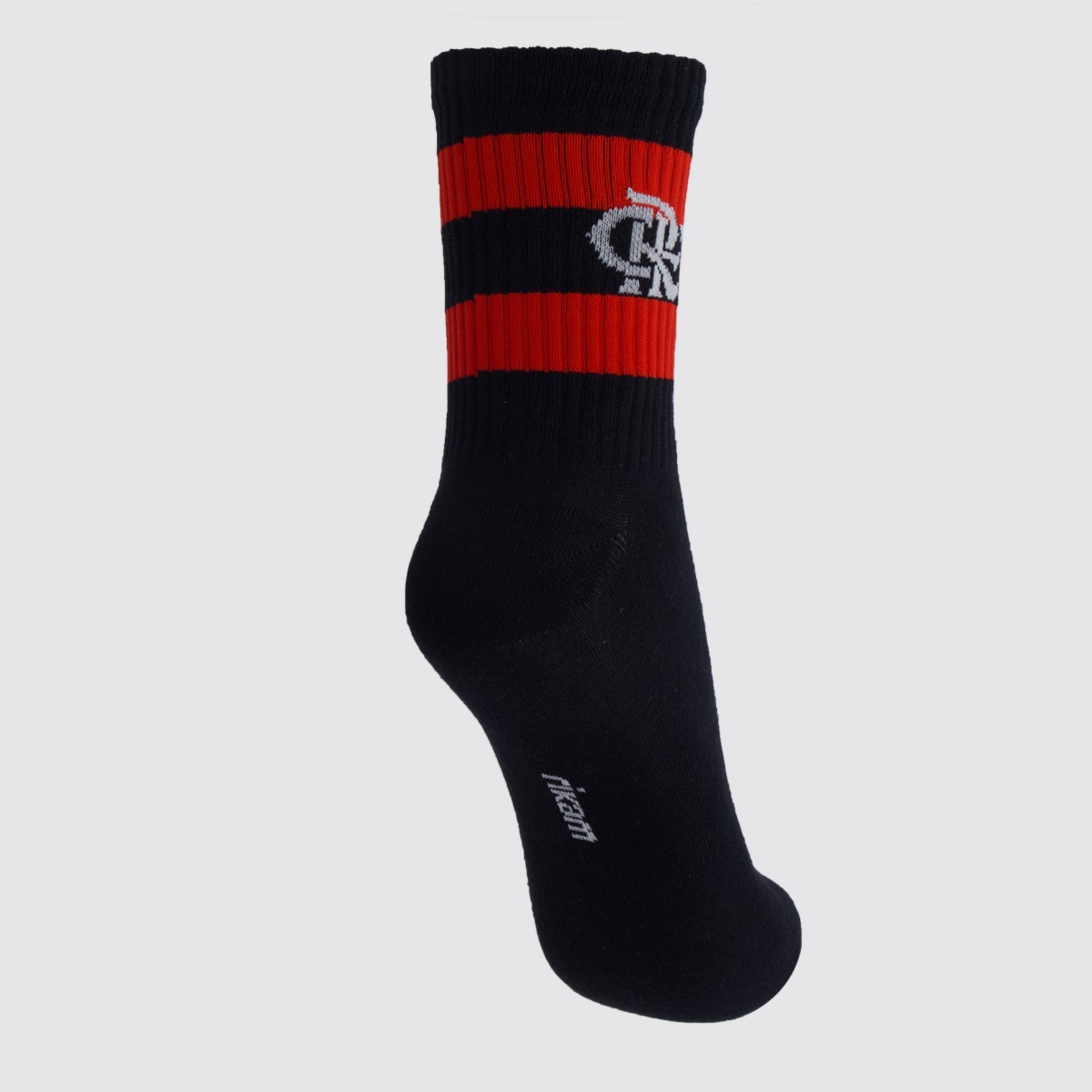 Vista 3 Meia Flamengo Esporte Preta e Vermelha Rikam preto Rikam preto