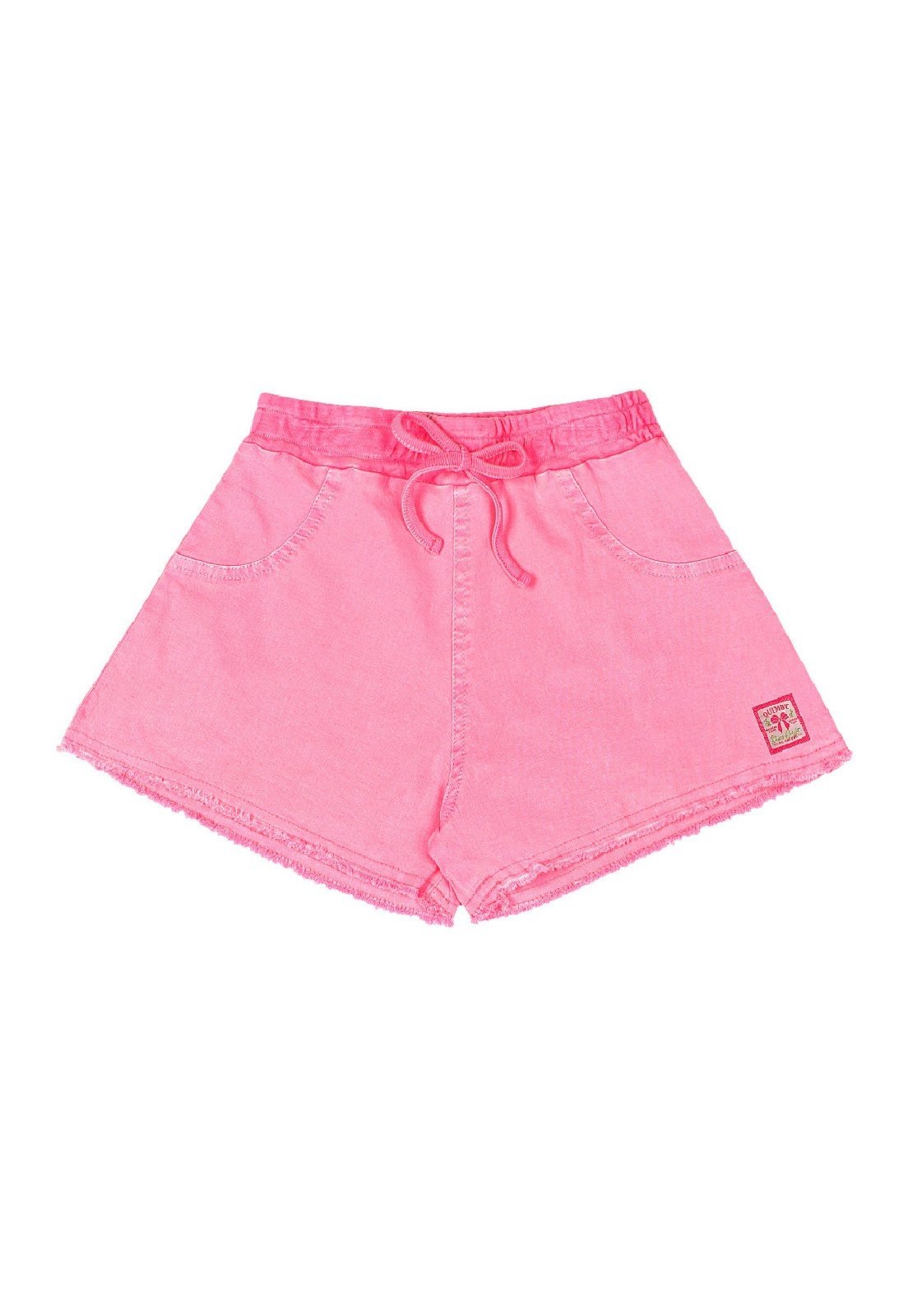 Vista 2 Infantil - Short Feminino Sarja Elastano Quimby rosa Quimby rosa